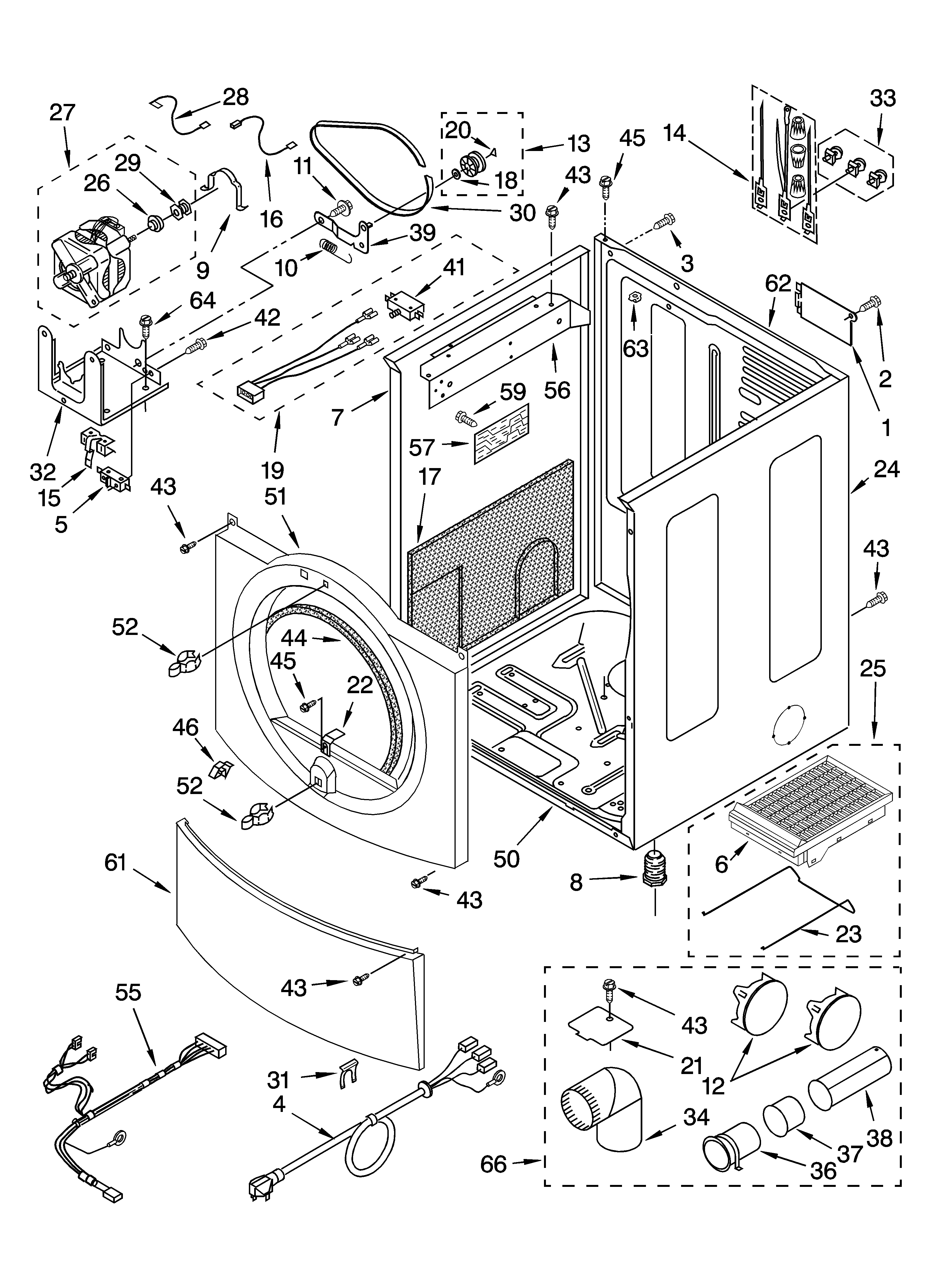 Whirlpool YGEW9250PL0 cabinet parts diagram
