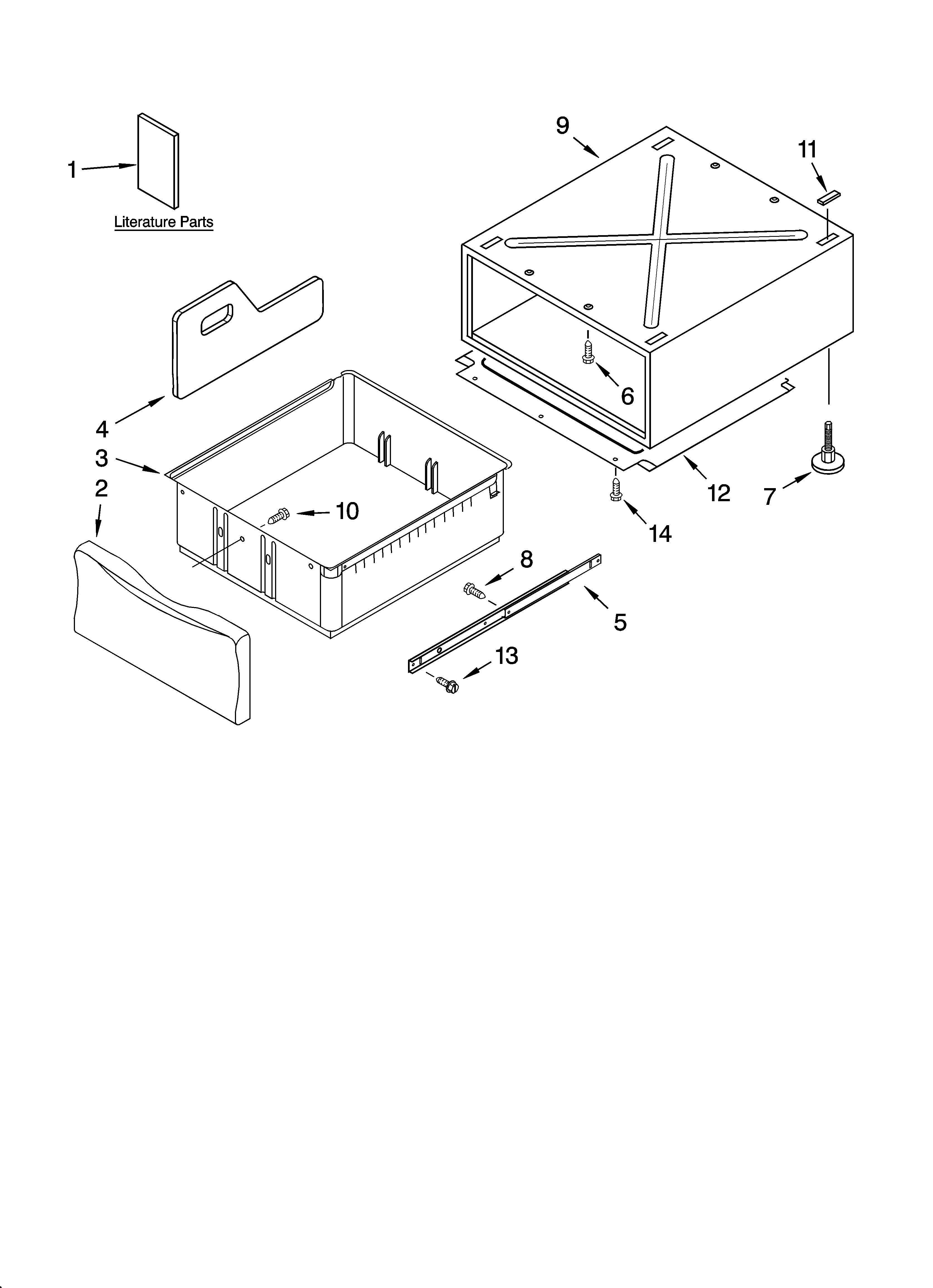 Whirlpool YGEW9250PL0 pedestal parts (not included), optional parts (not inc diagram