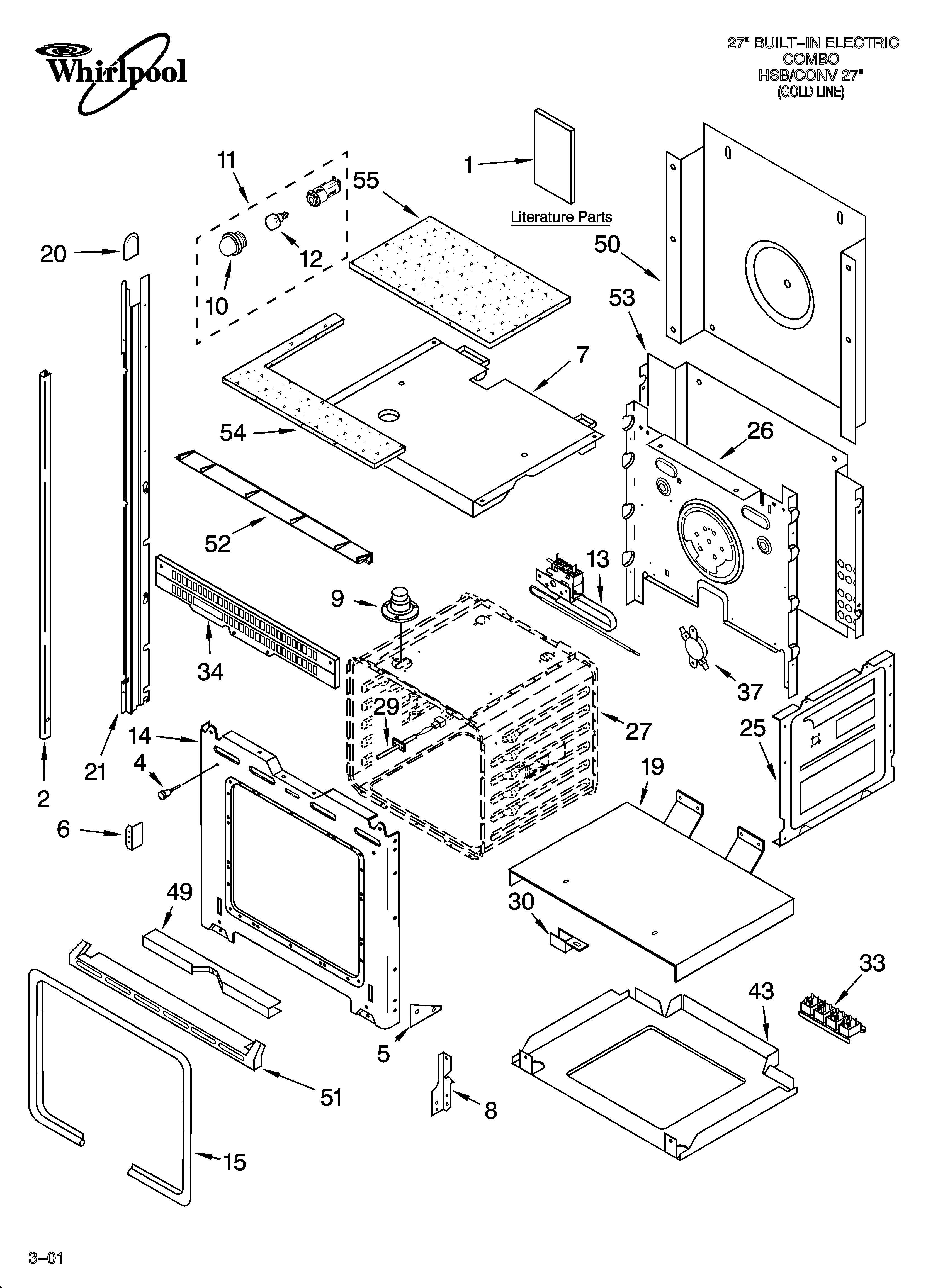 Whirlpool YGSC278PJQ0 oven parts diagram