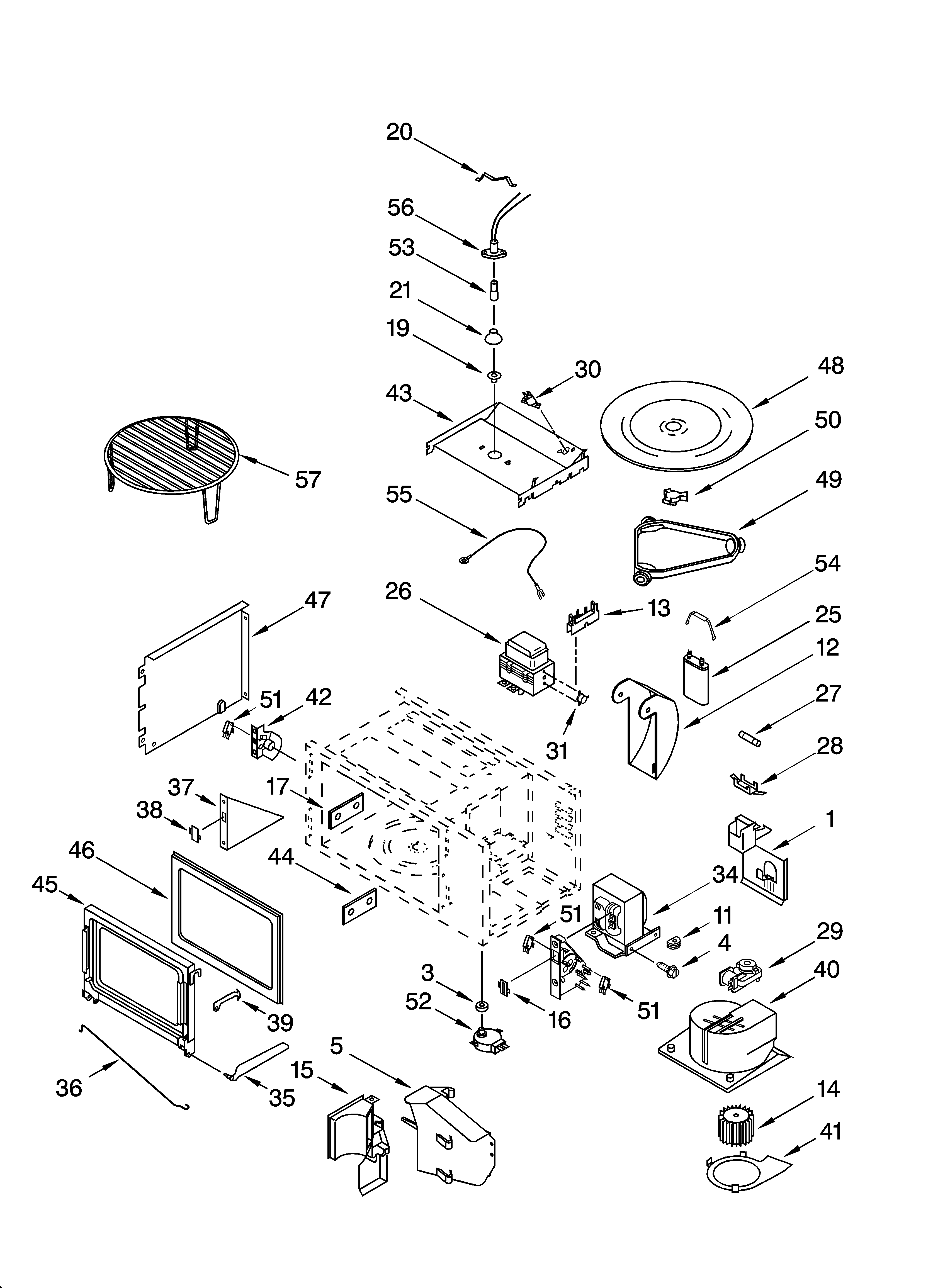 Whirlpool YGSC278PJQ0 cabinet and stirrer parts diagram