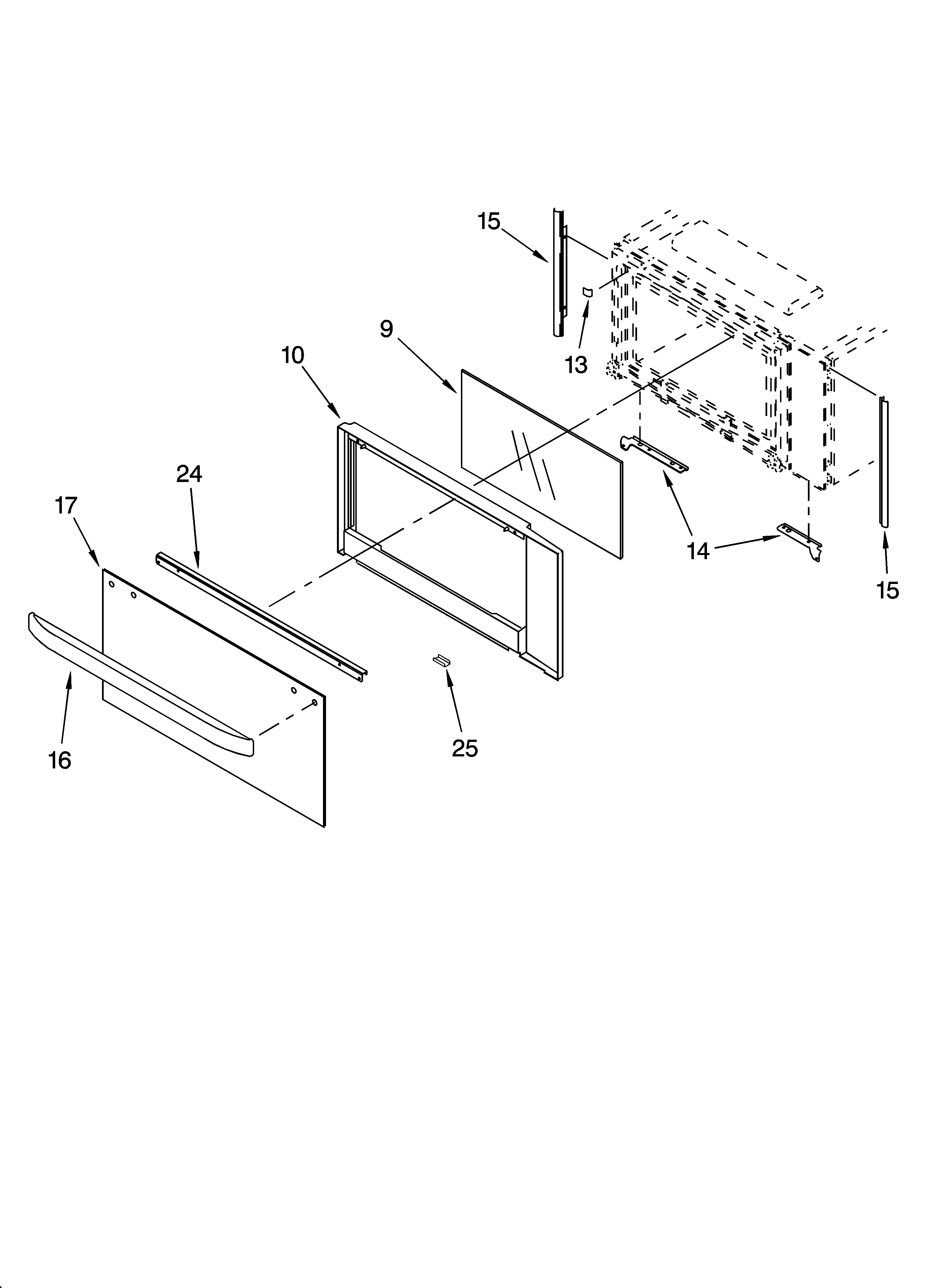 Whirlpool YGSC278PJQ0 microwave door parts diagram