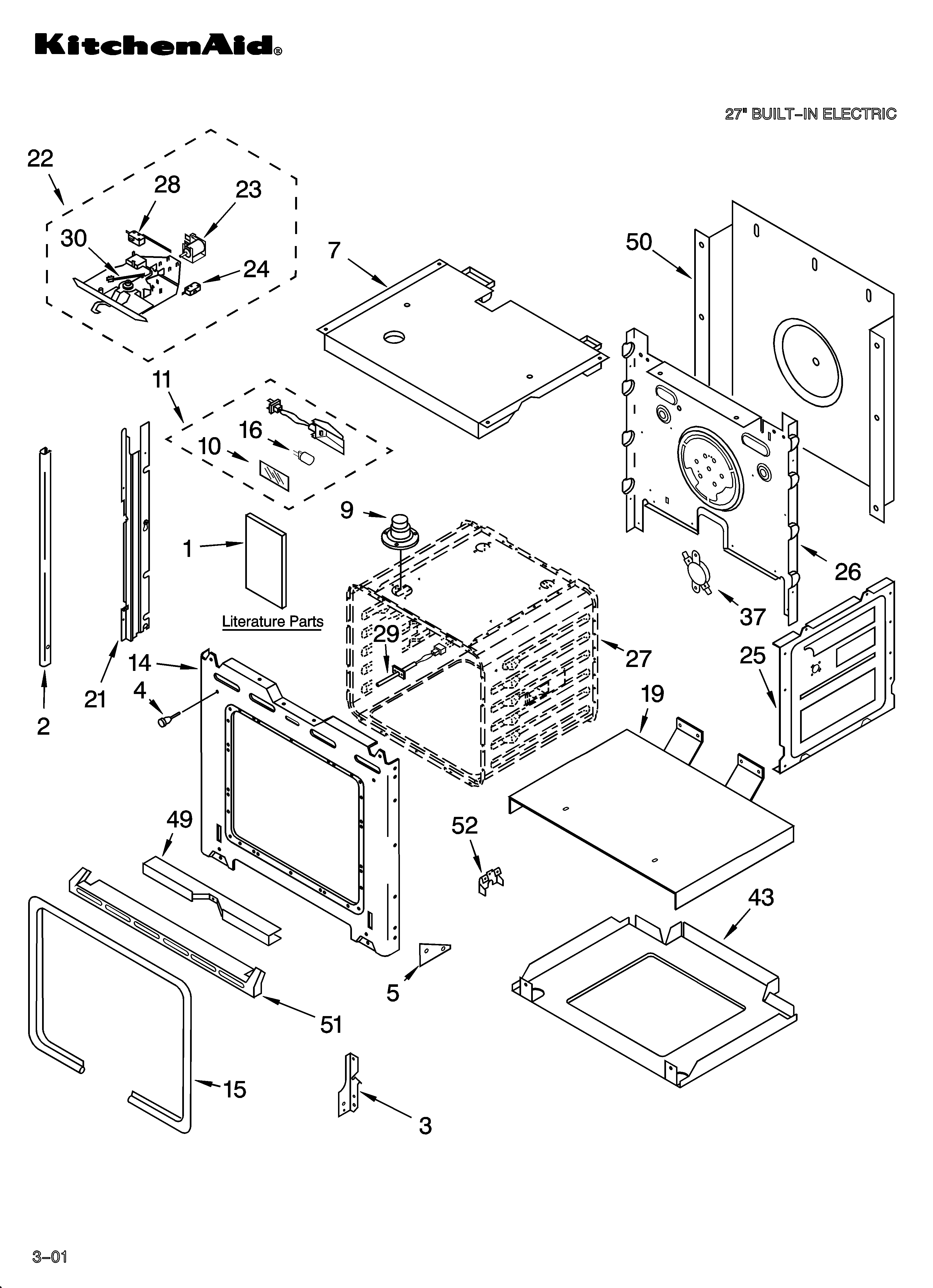 KitchenAid YKEBS177DW5 oven parts diagram