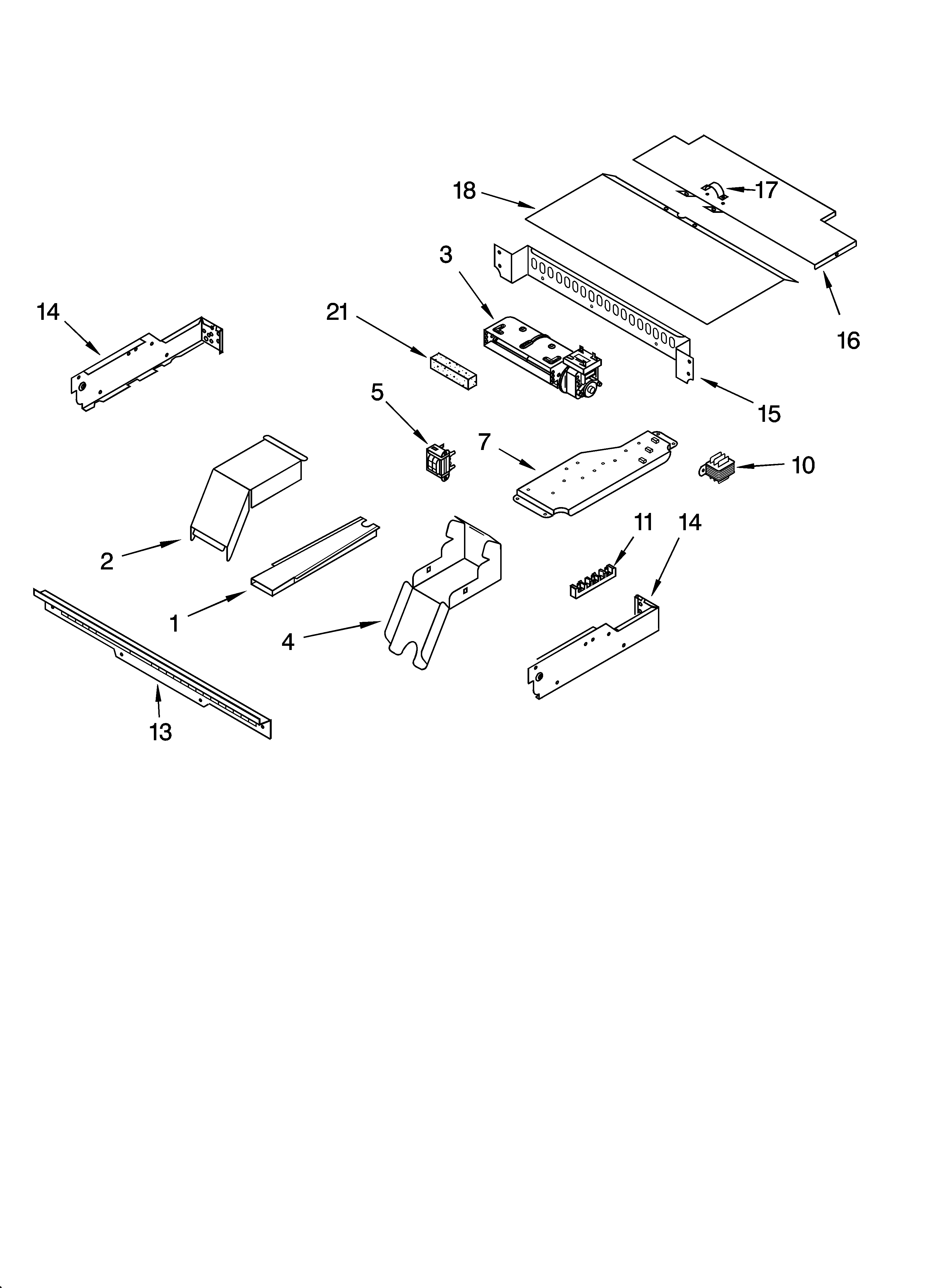 KitchenAid YKEBS177DW5 top venting parts, miscellaneous parts diagram