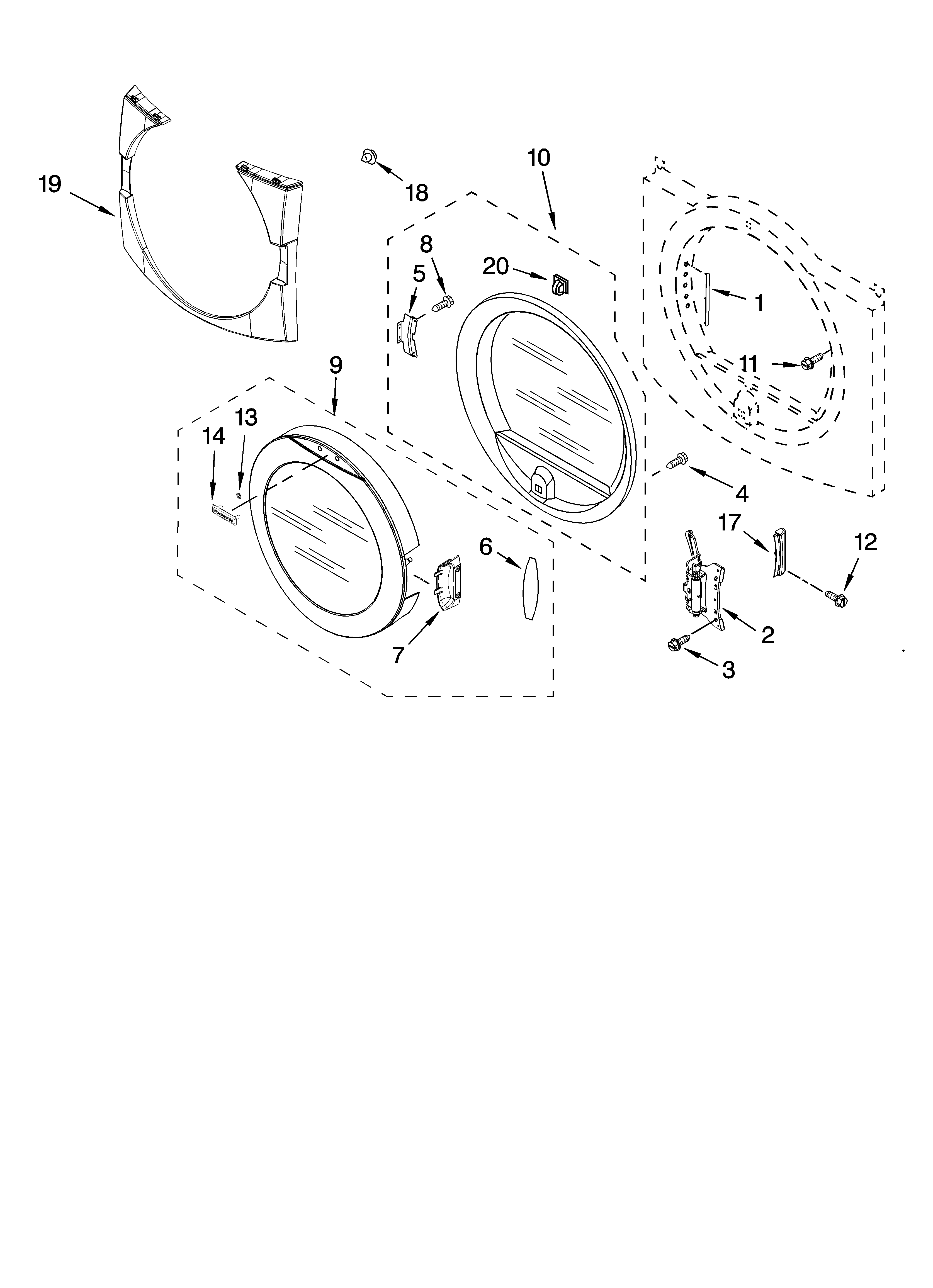 KitchenAid YKEHS01PMT2 door parts, optional parts (not included) diagram