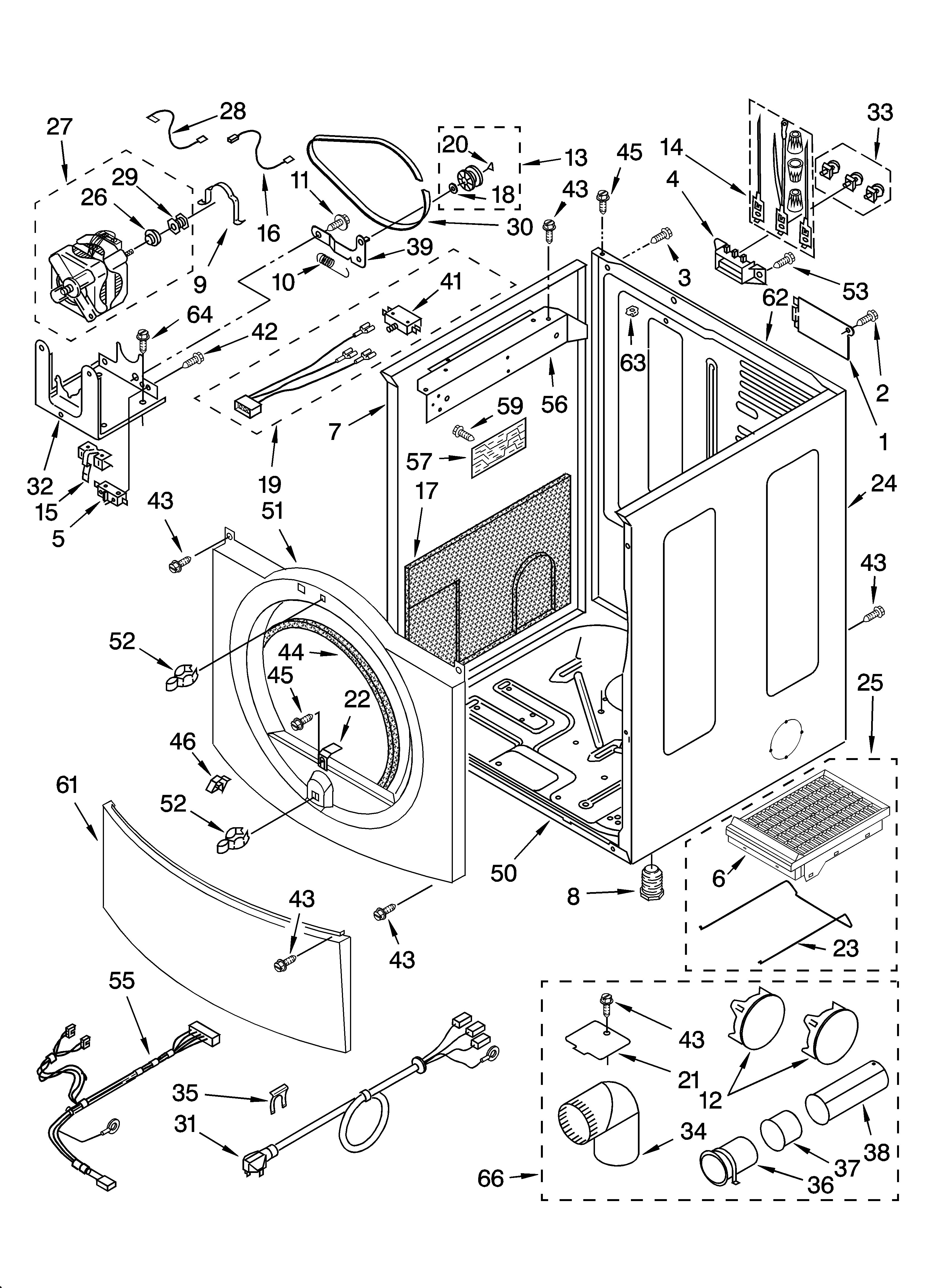 KitchenAid YKEHSO2RWH1 cabinet parts diagram