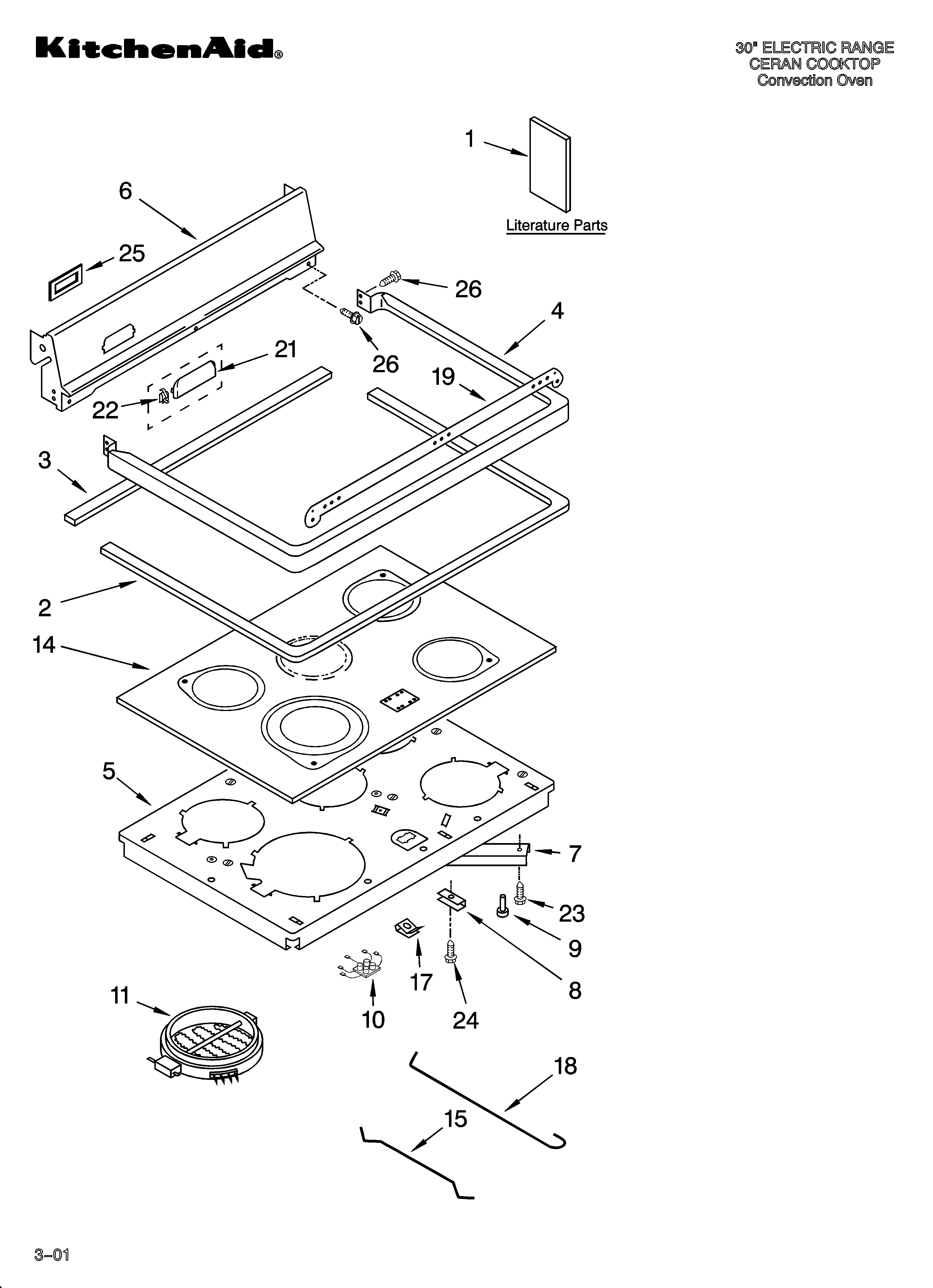 KitchenAid YKERC506HT3 cooktop parts diagram