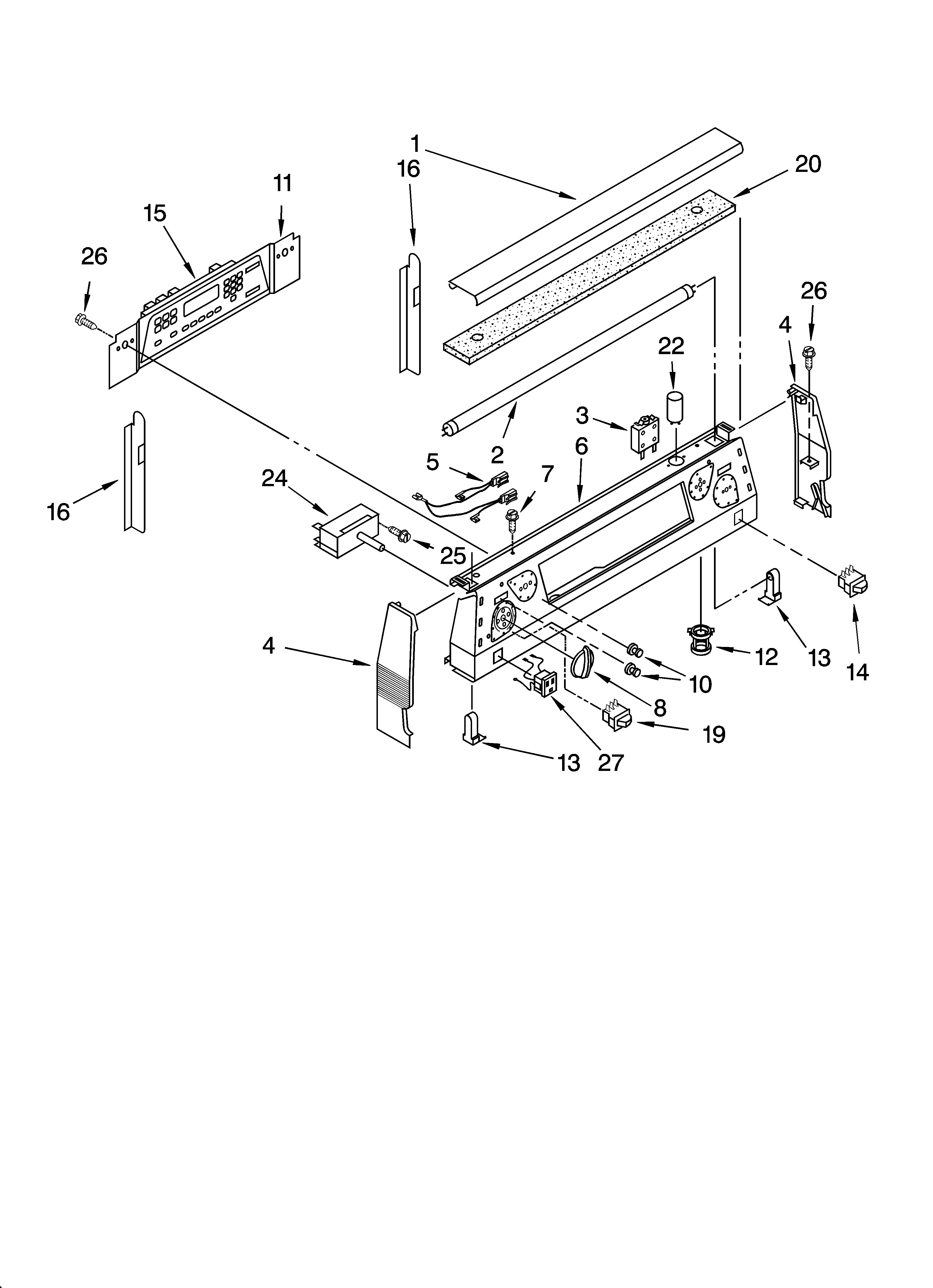 KitchenAid YKERC506HT3 control panel parts diagram
