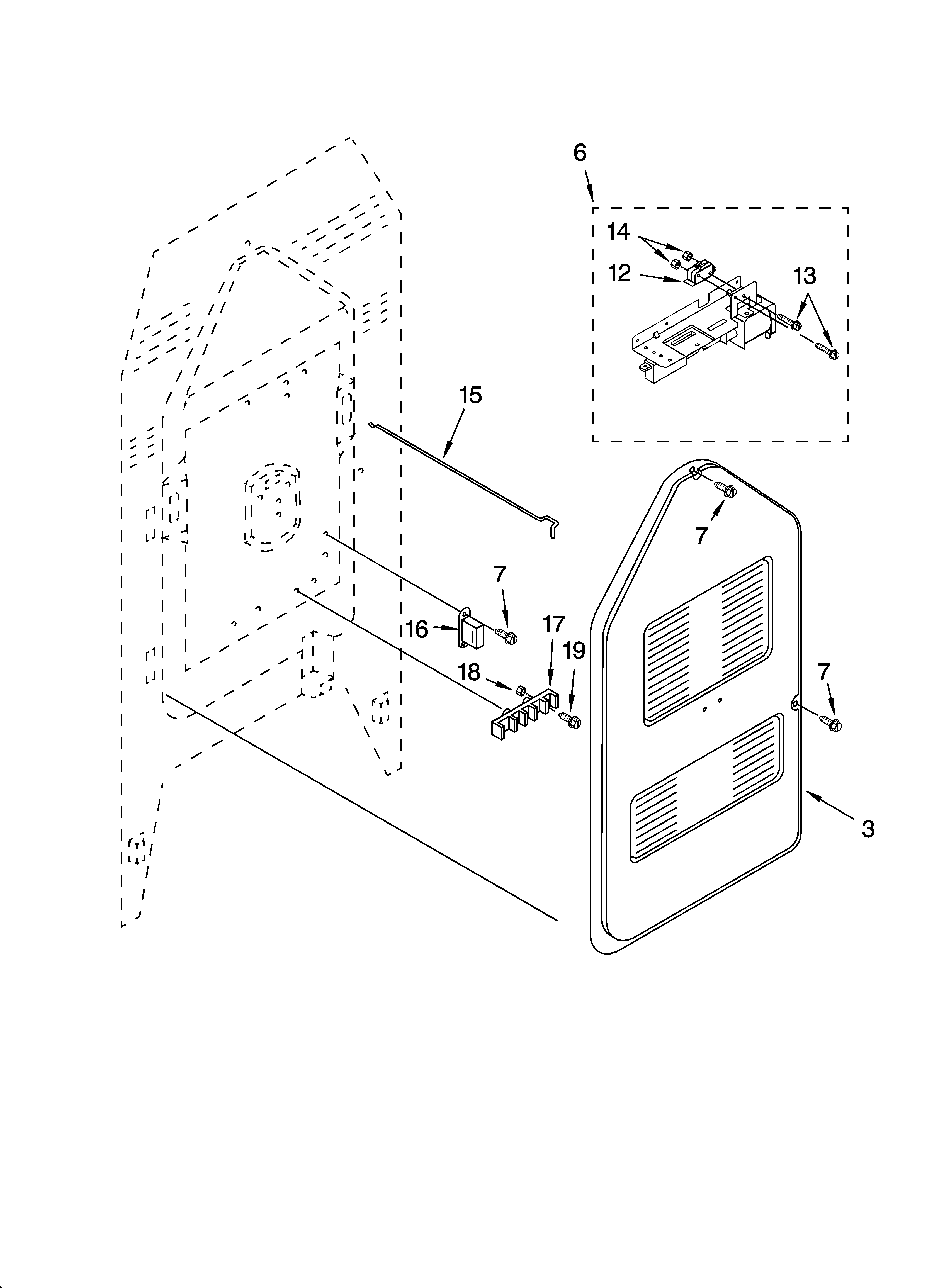 KitchenAid YKERC507HB3 rear chassis parts diagram