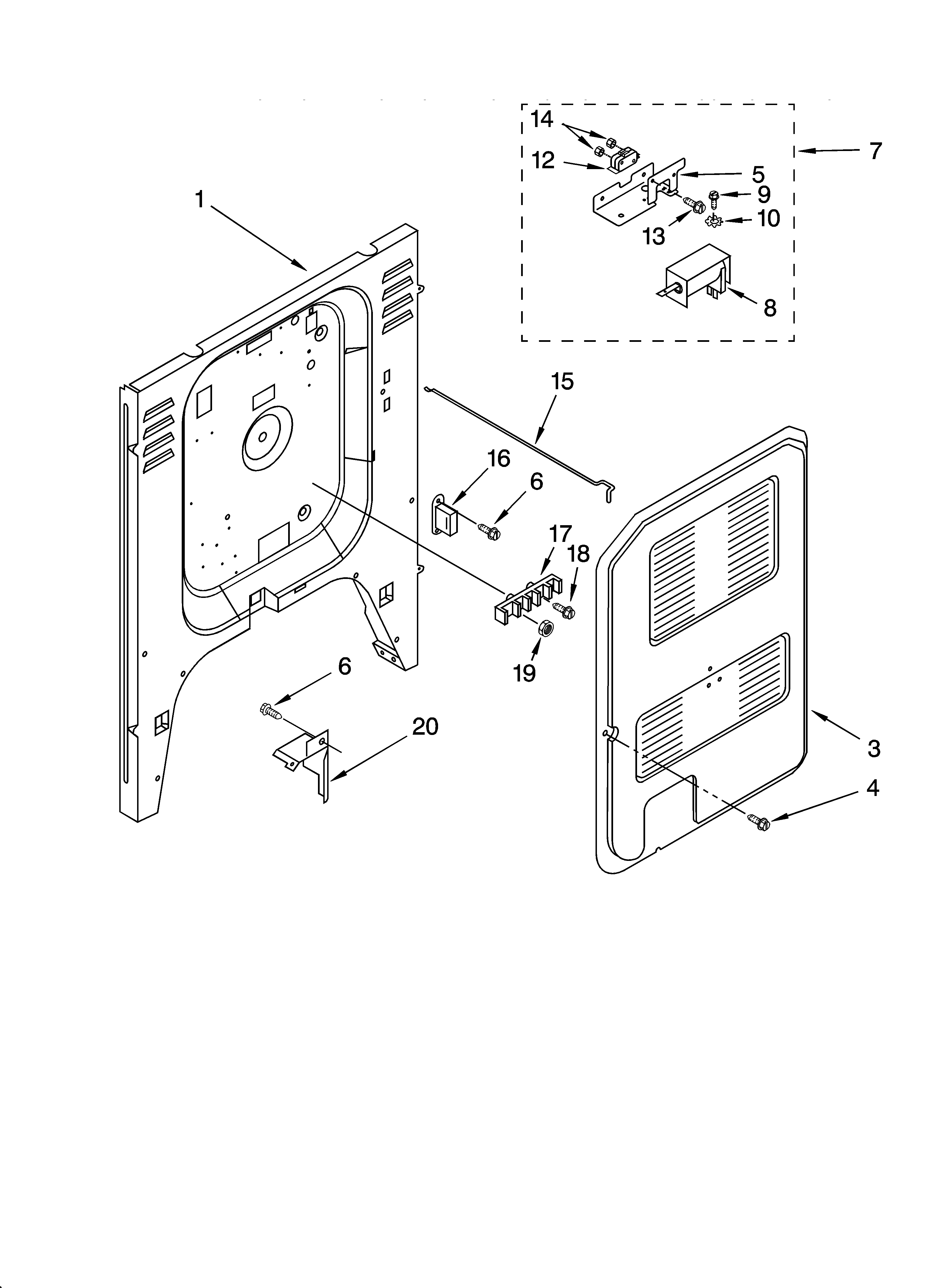 KitchenAid YKERC607HP5 rear chassis parts diagram