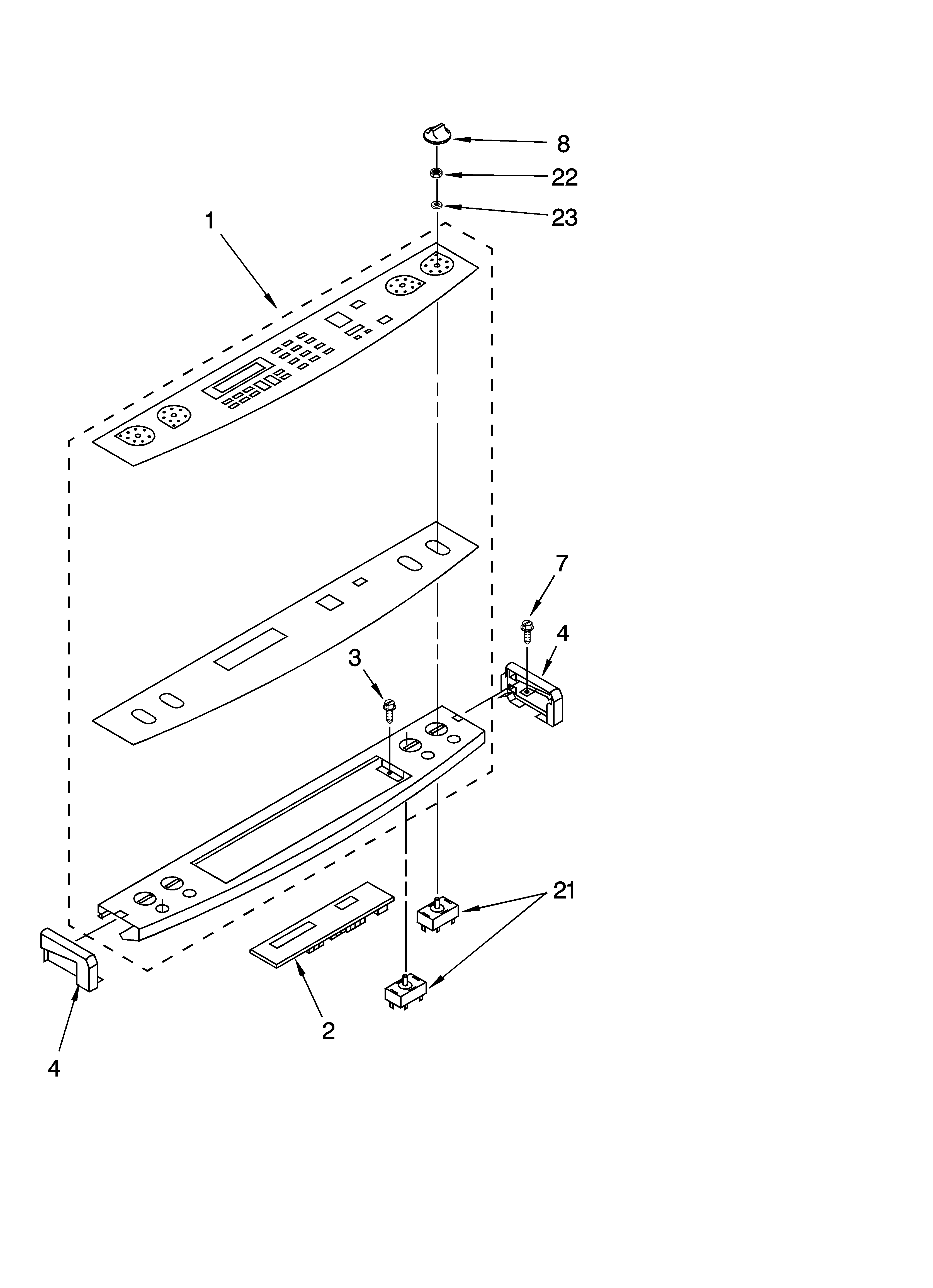 KitchenAid YKERC607HP5 control panel parts diagram
