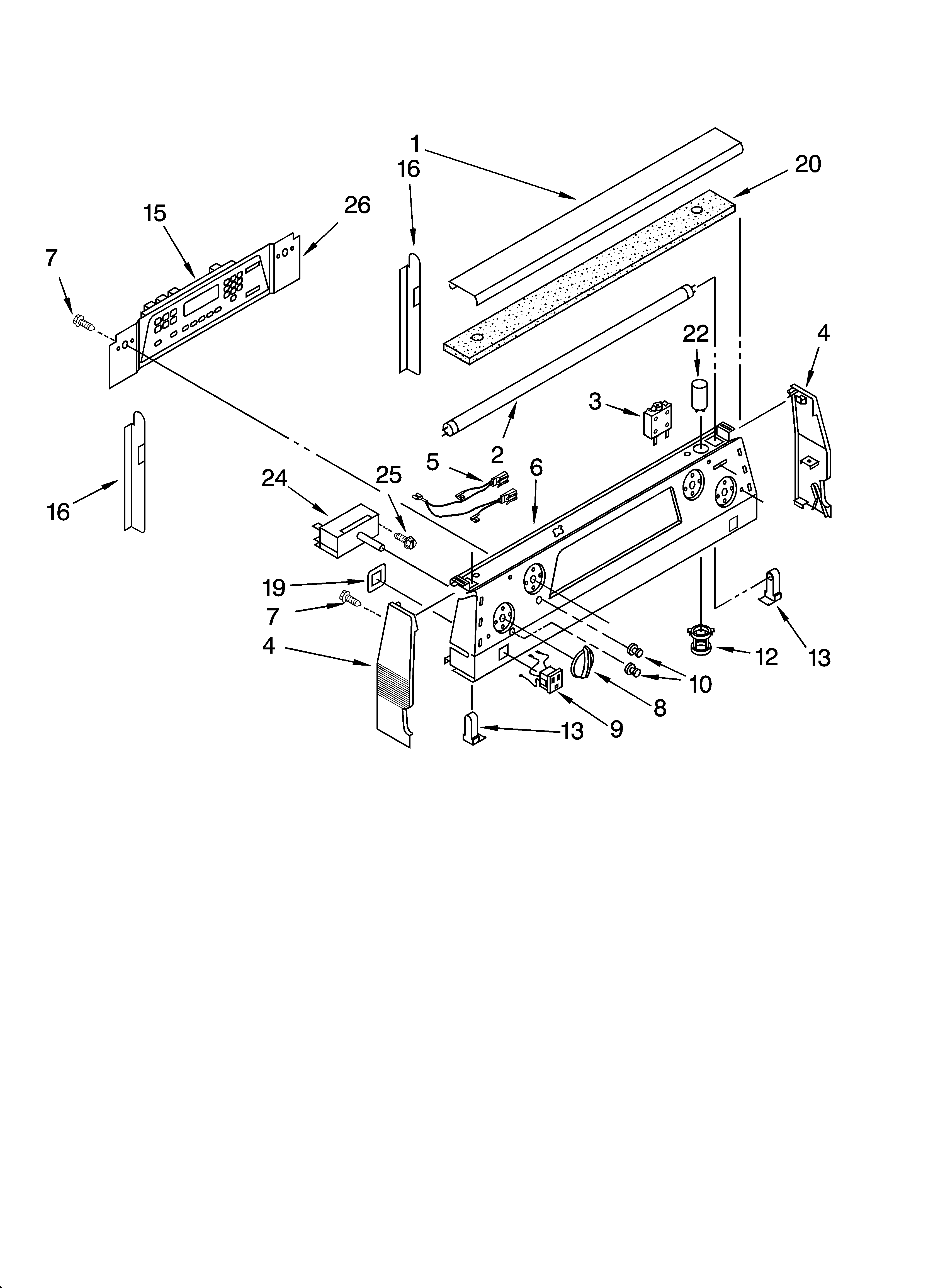 KitchenAid YKERS507HW0 control panel parts diagram