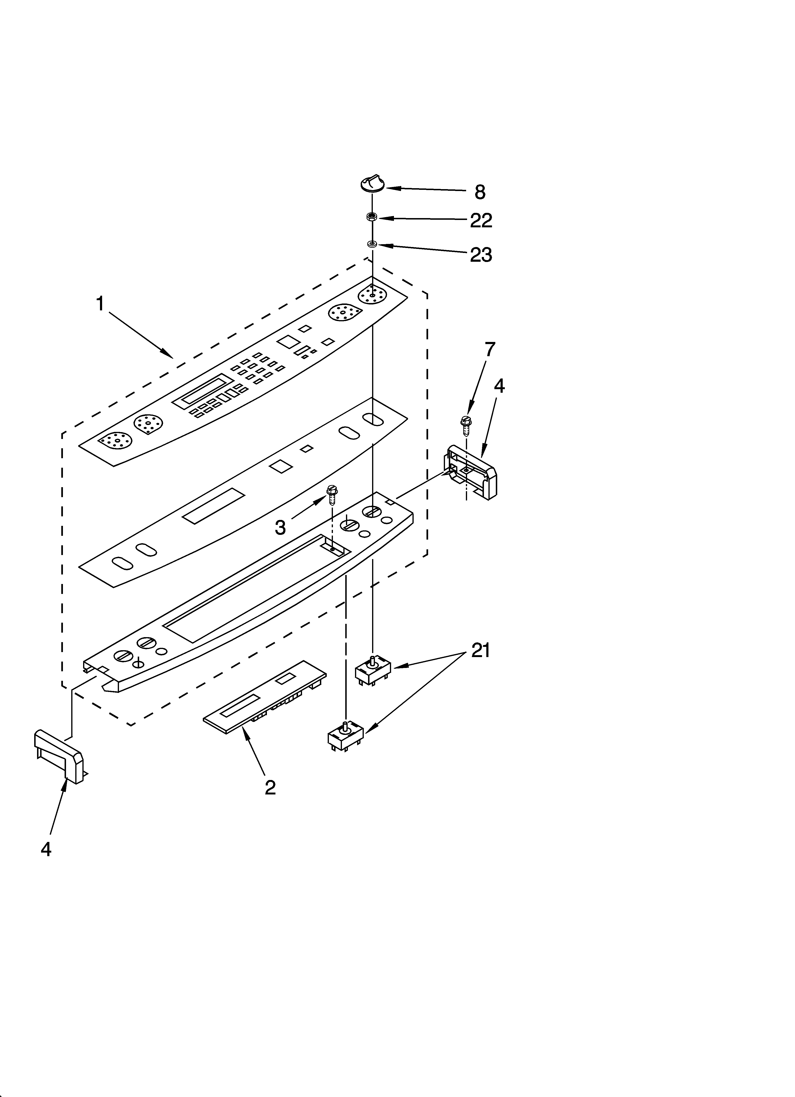 KitchenAid YKESC307HW5 control panel parts diagram