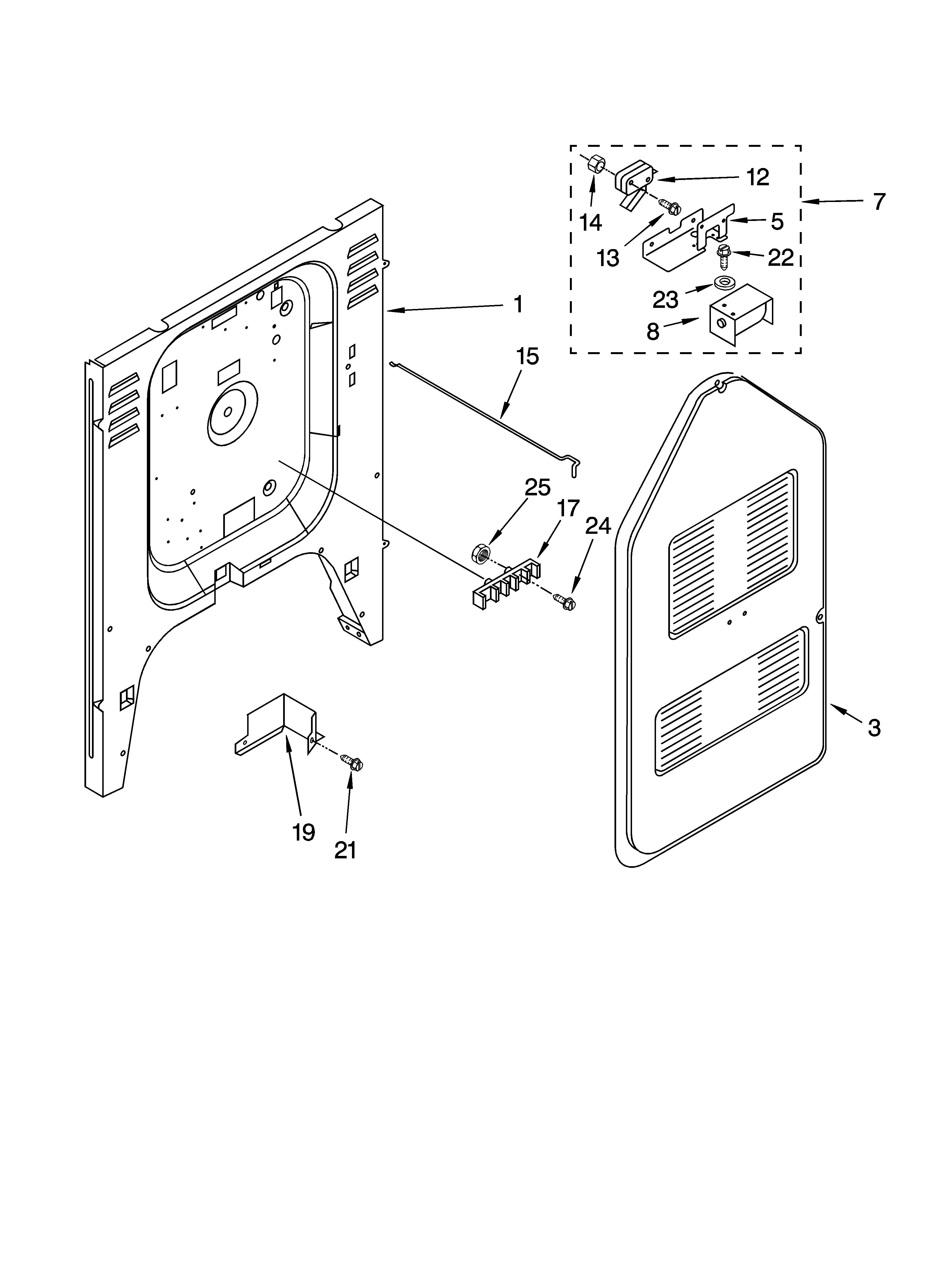 KitchenAid YKESC307HW5 rear chassis parts diagram