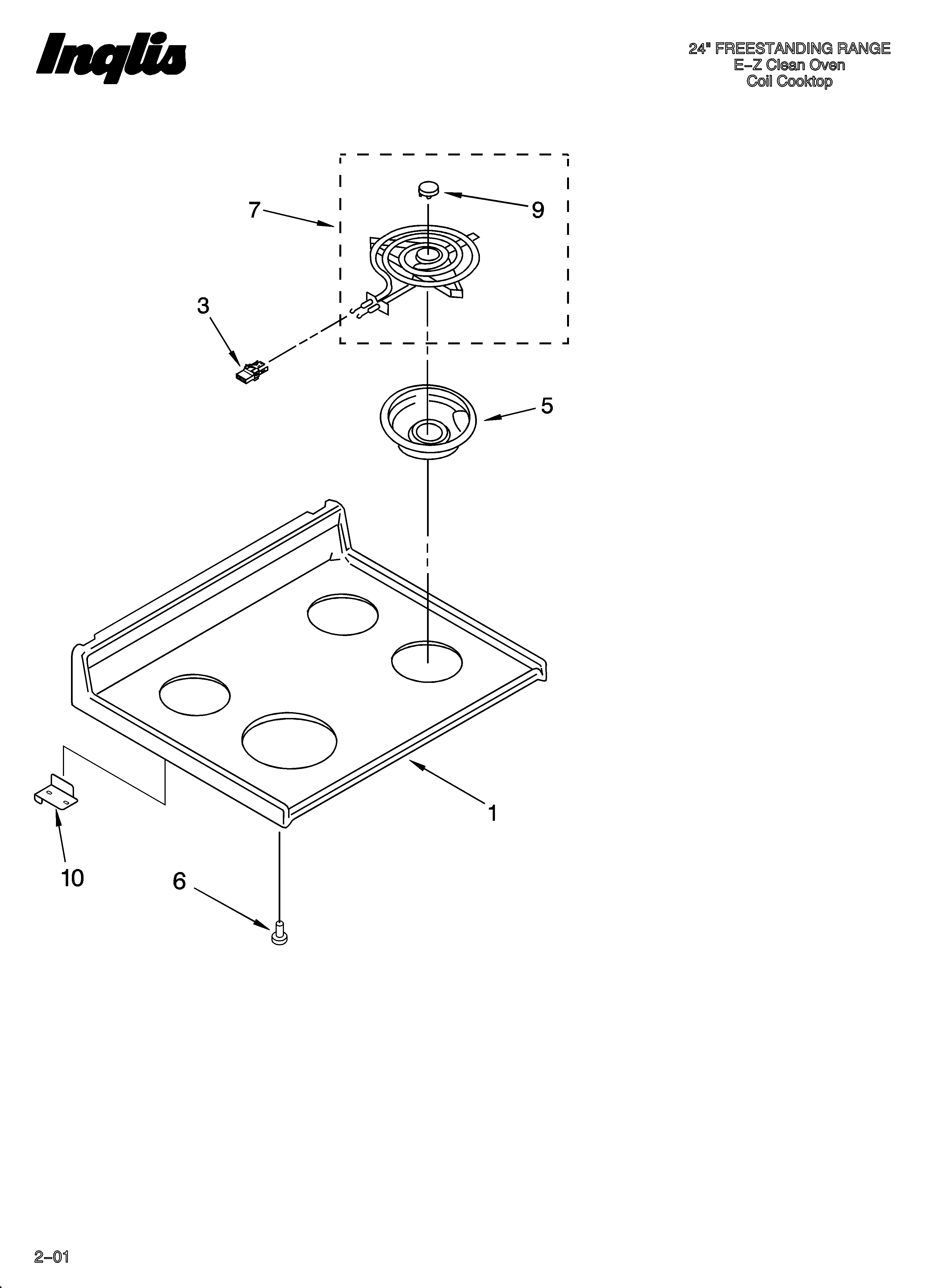Inglis IGE28301 cooktop parts diagram