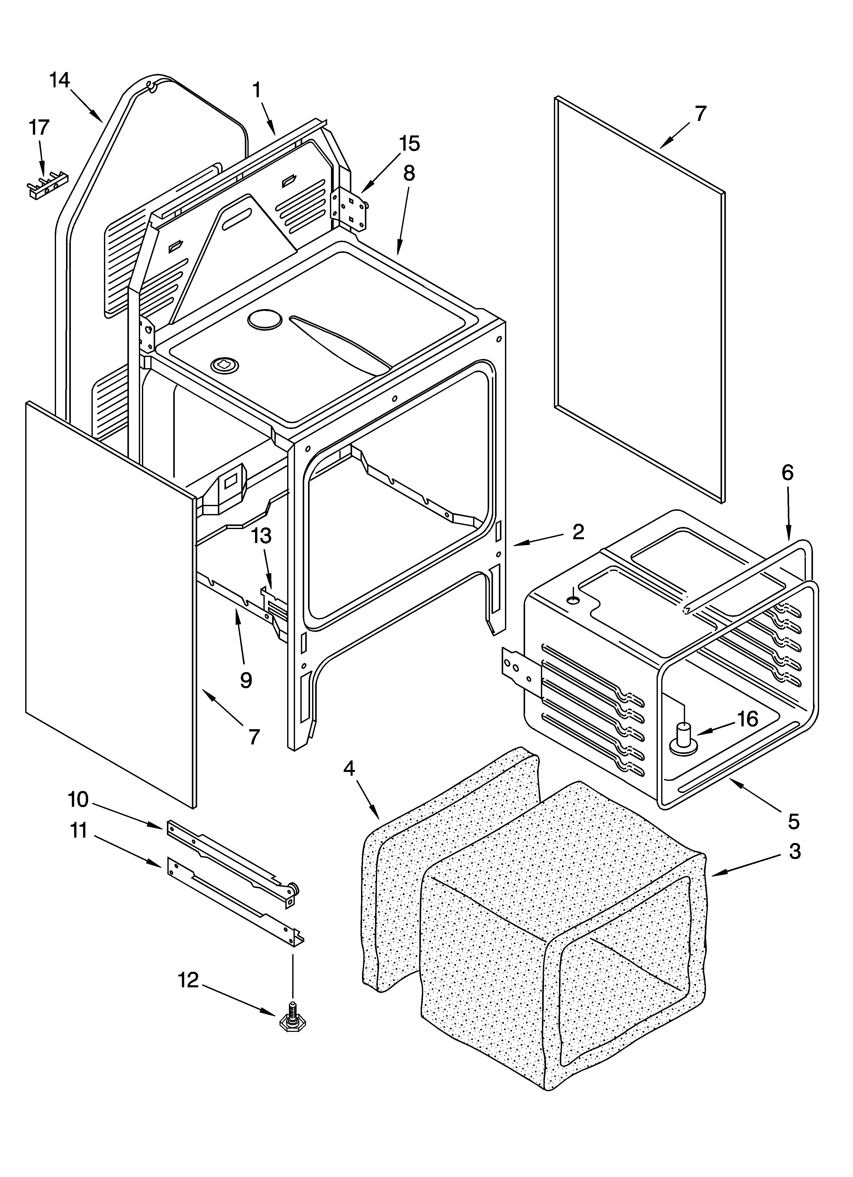 Inglis IGE28301 oven chassis parts diagram