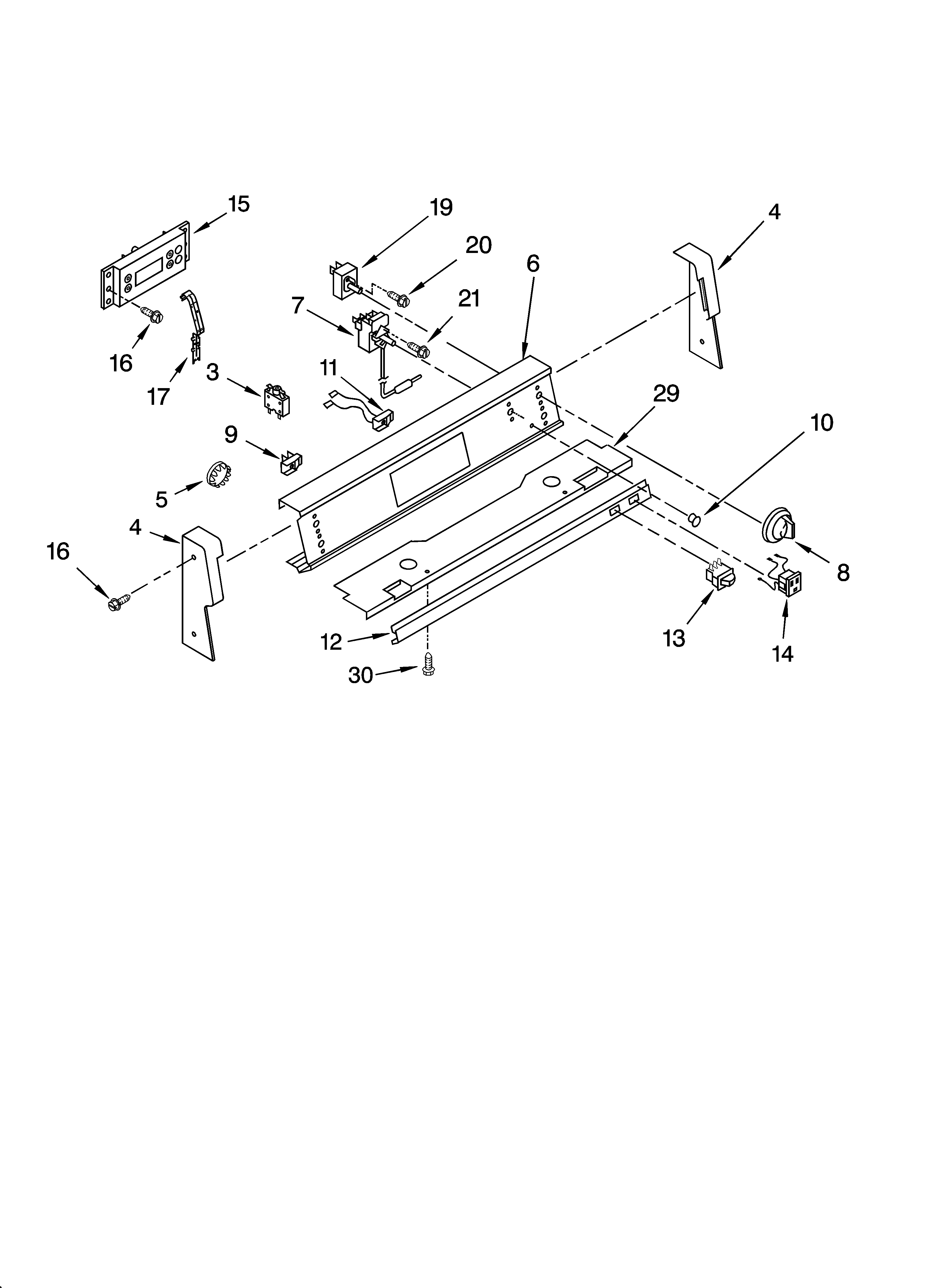 Inglis IHE33301 control panel parts diagram