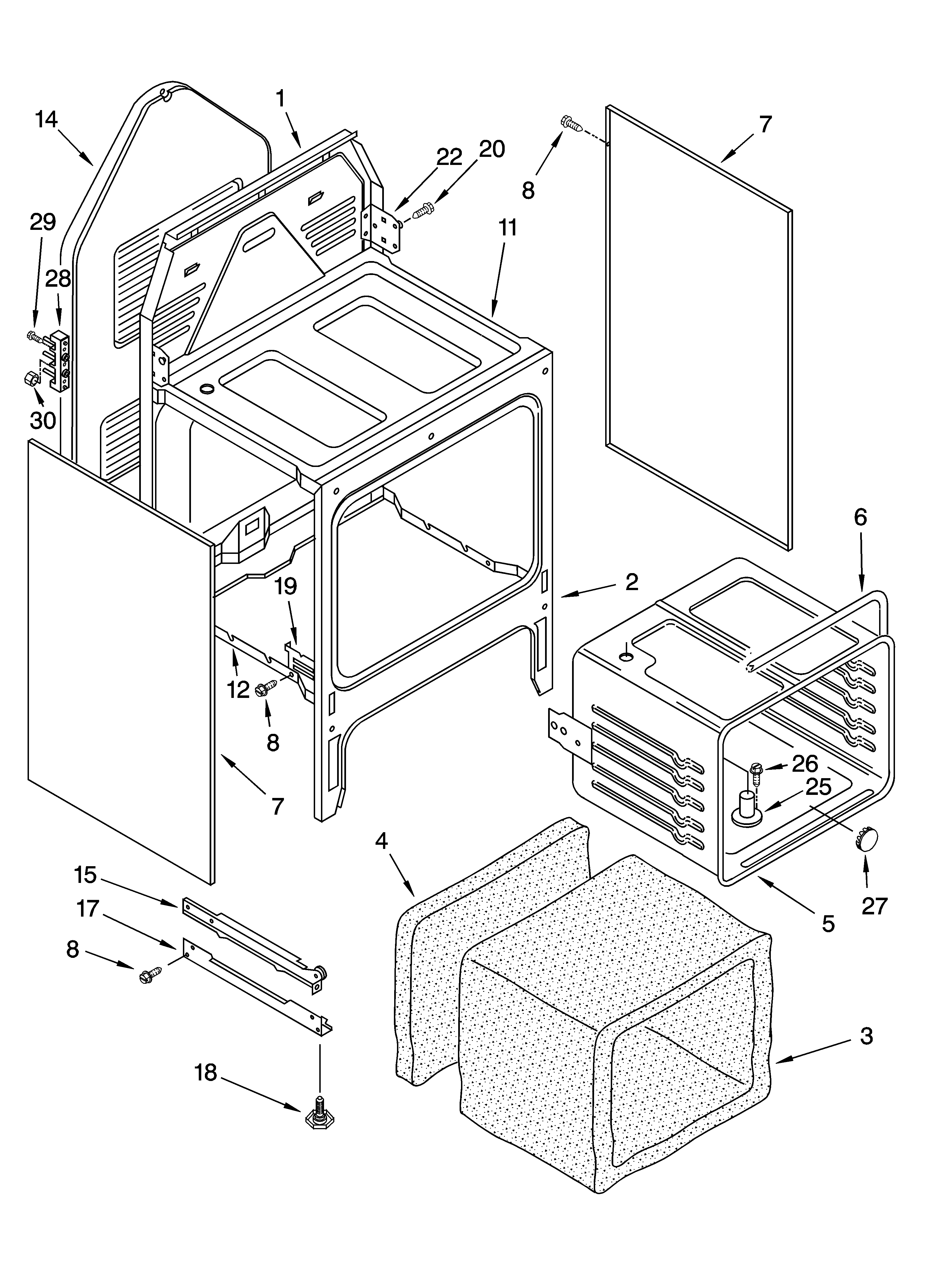 Inglis IHE33301 oven chassis parts diagram