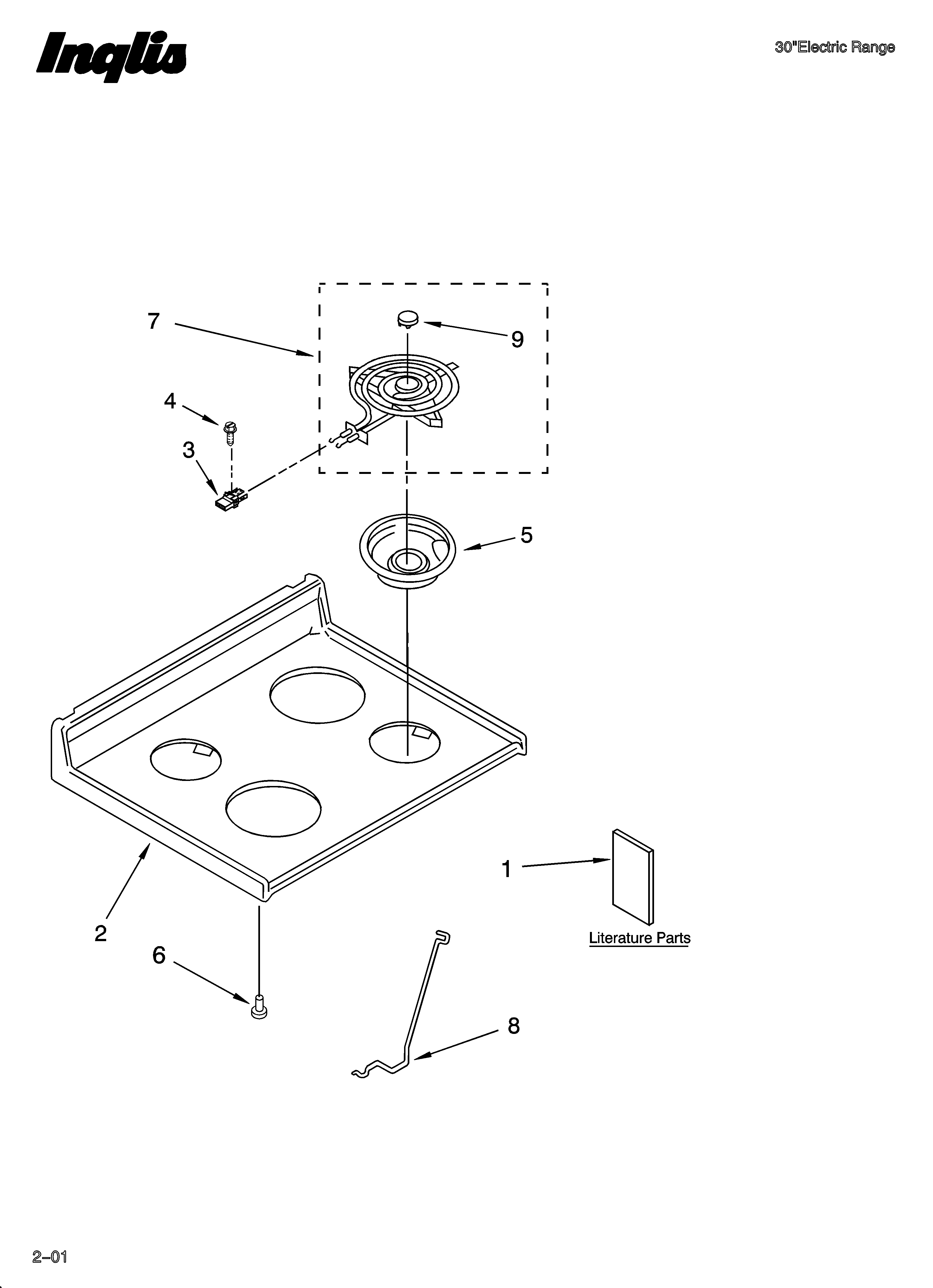 Inglis IHE37301 cooktop parts diagram