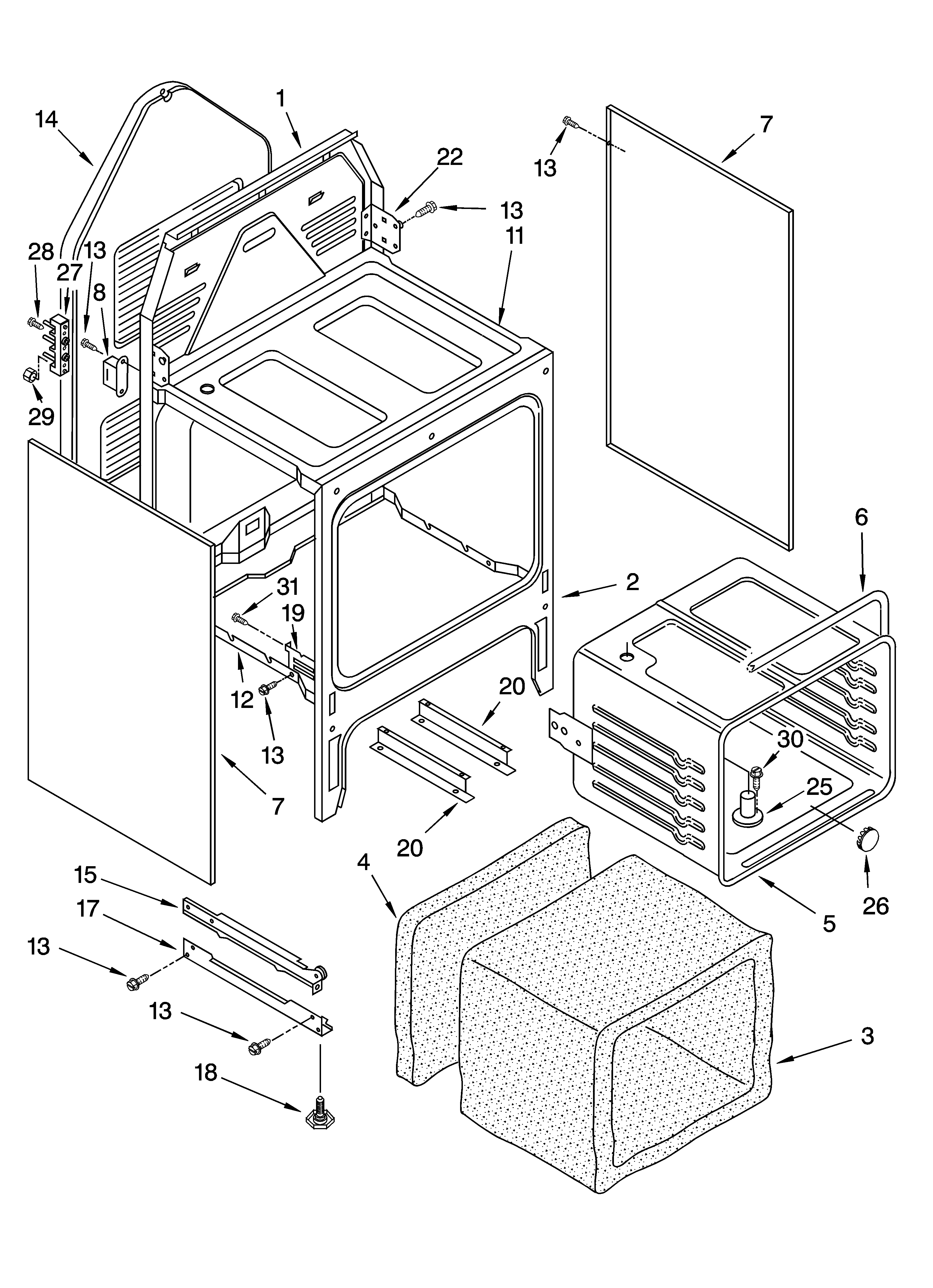 Inglis IHE37301 oven chassis parts diagram