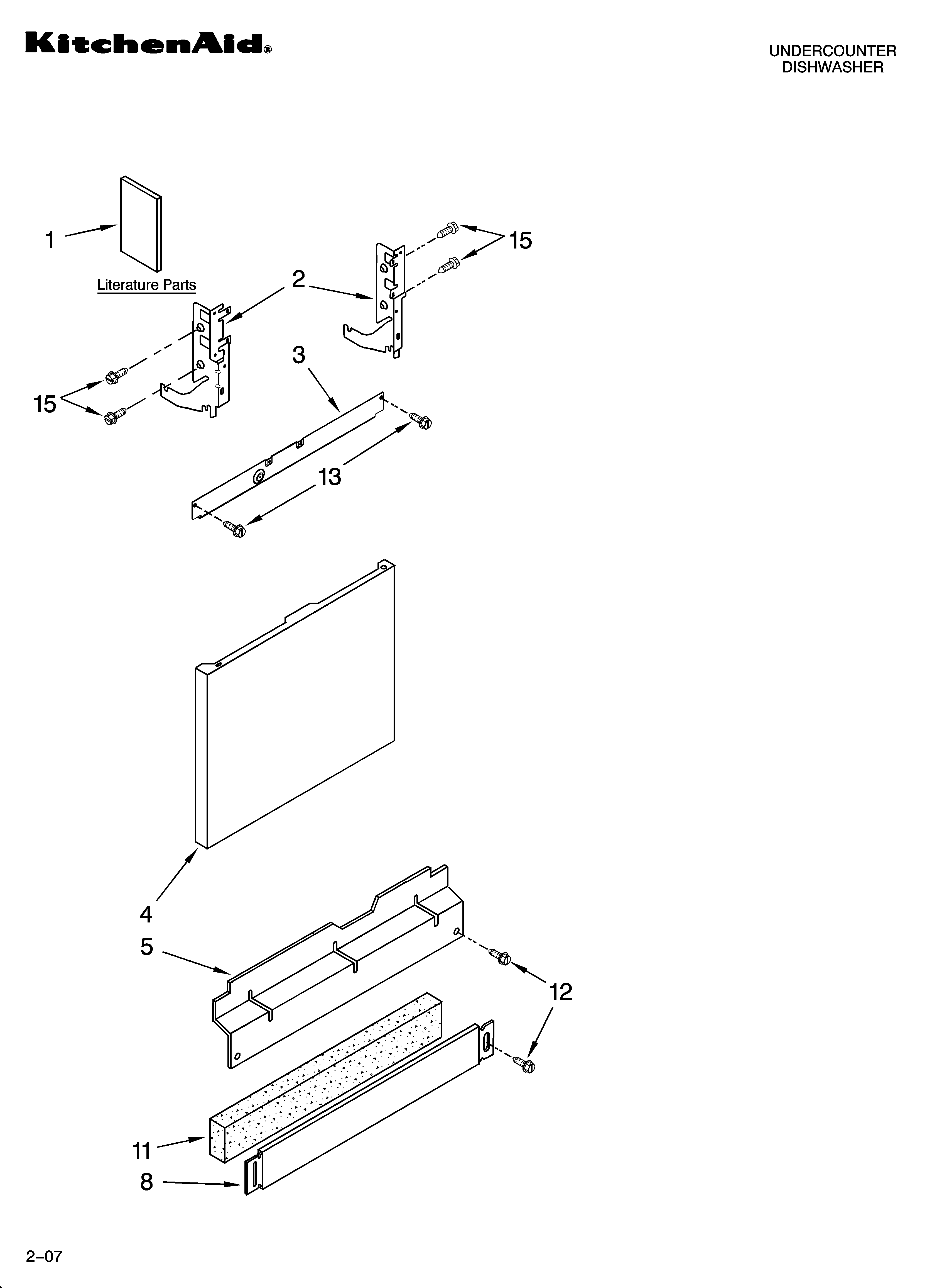 KitchenAid KUDU02VSPA4 door and panel parts diagram