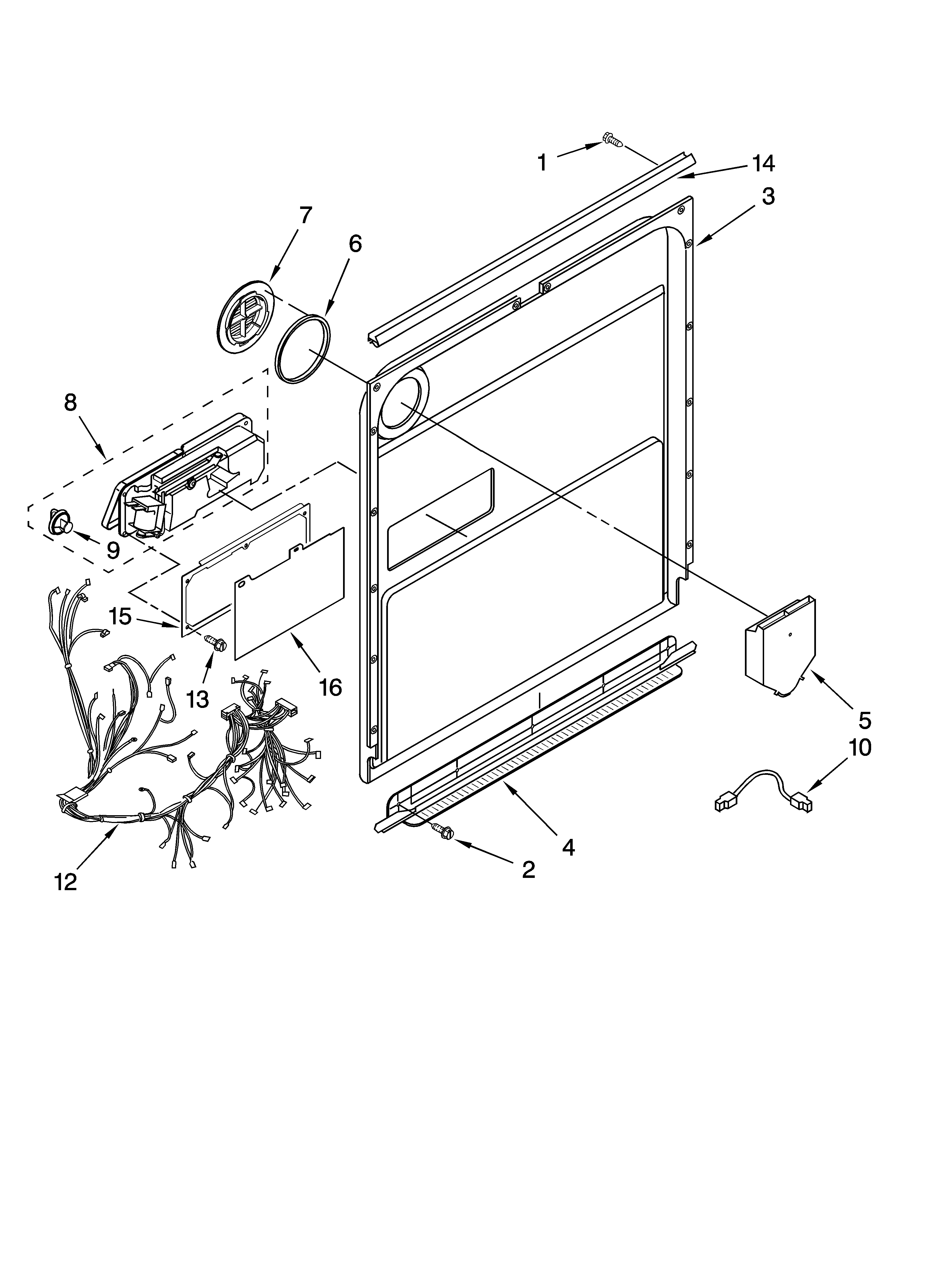 KitchenAid KUDU02VSPA4 door and latch parts diagram