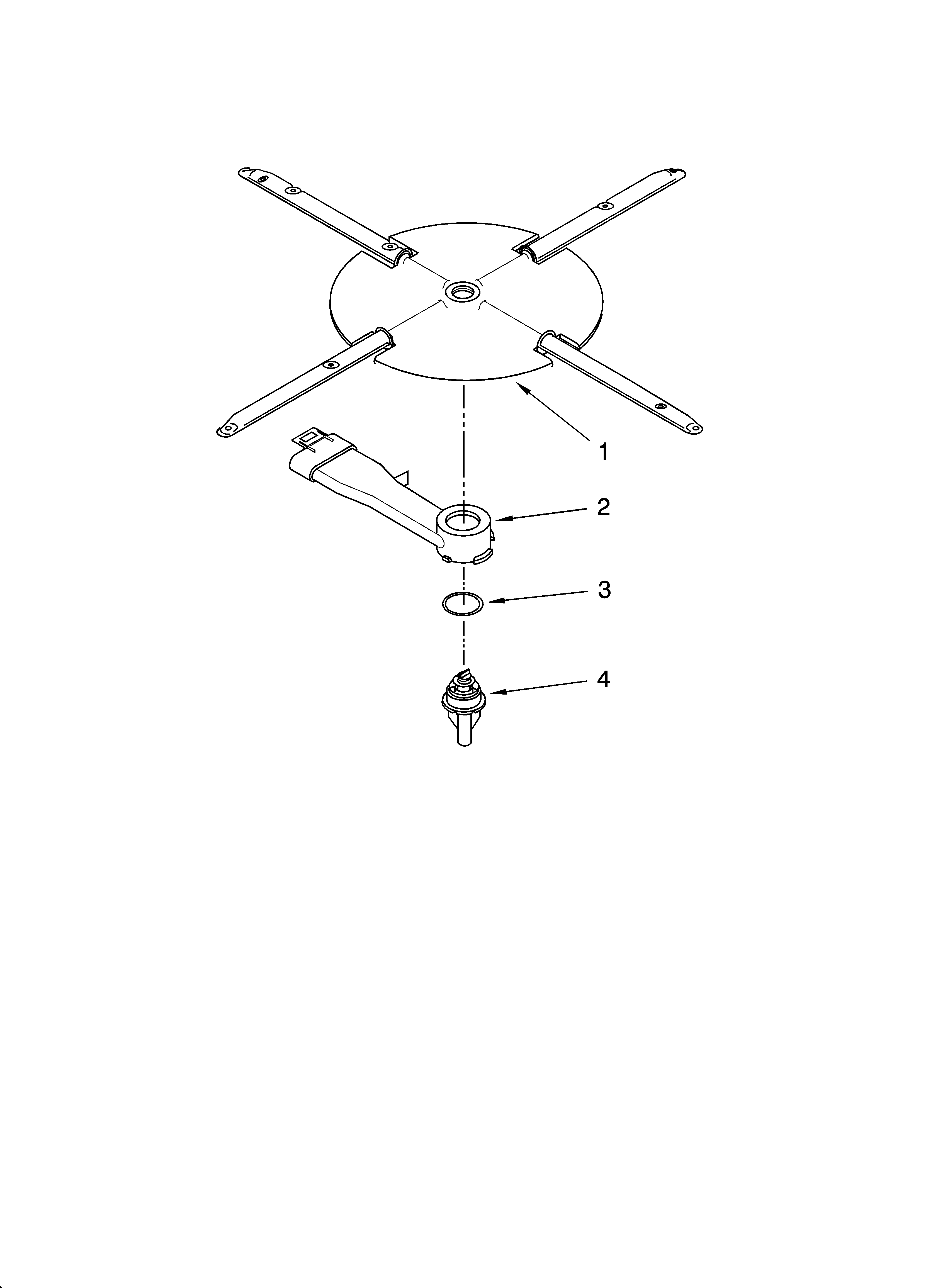 KitchenAid KUDU02VSPA4 lower washarm and strainer parts diagram