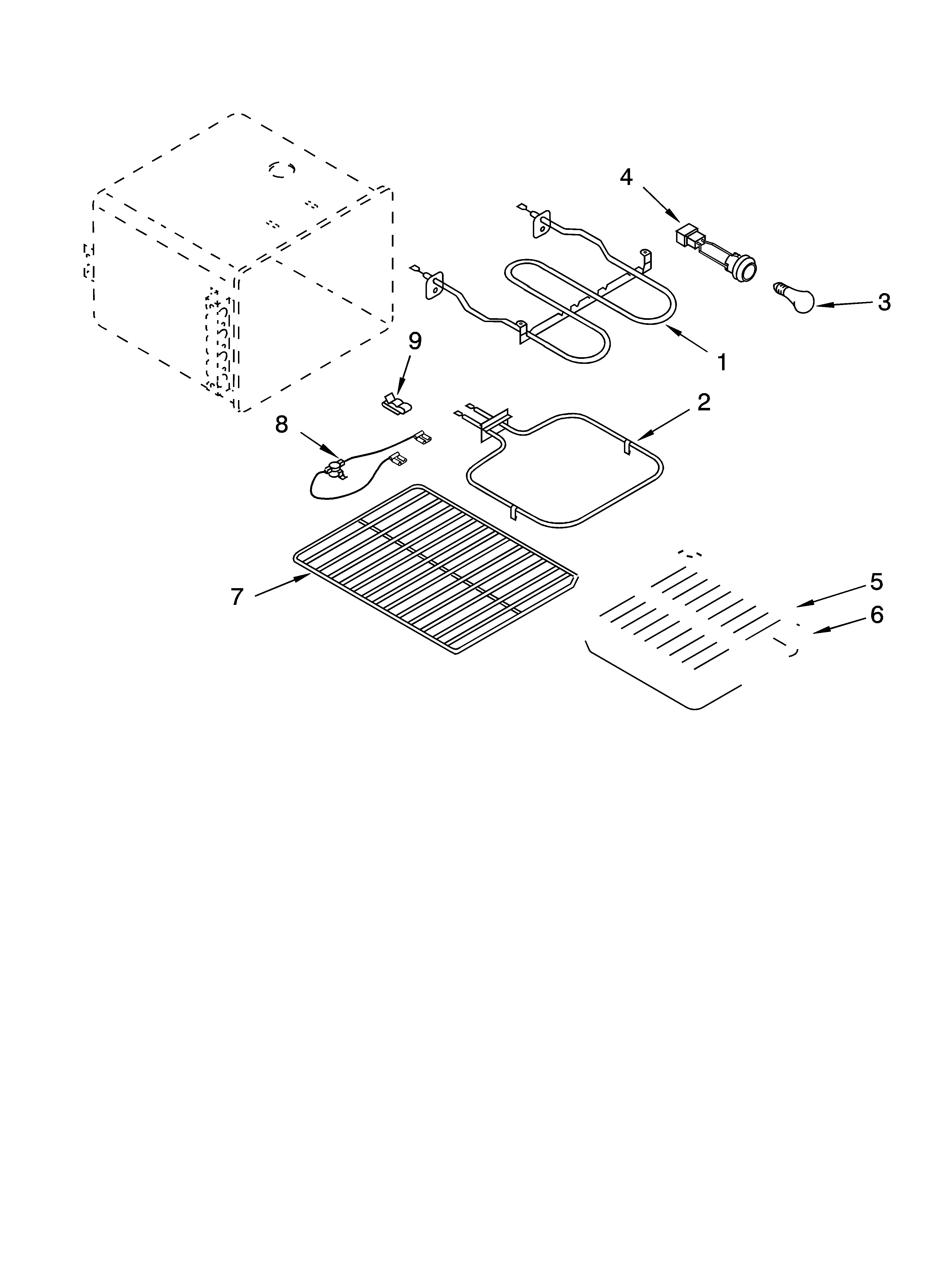 Roper REE22303 oven parts, miscellaneous parts diagram