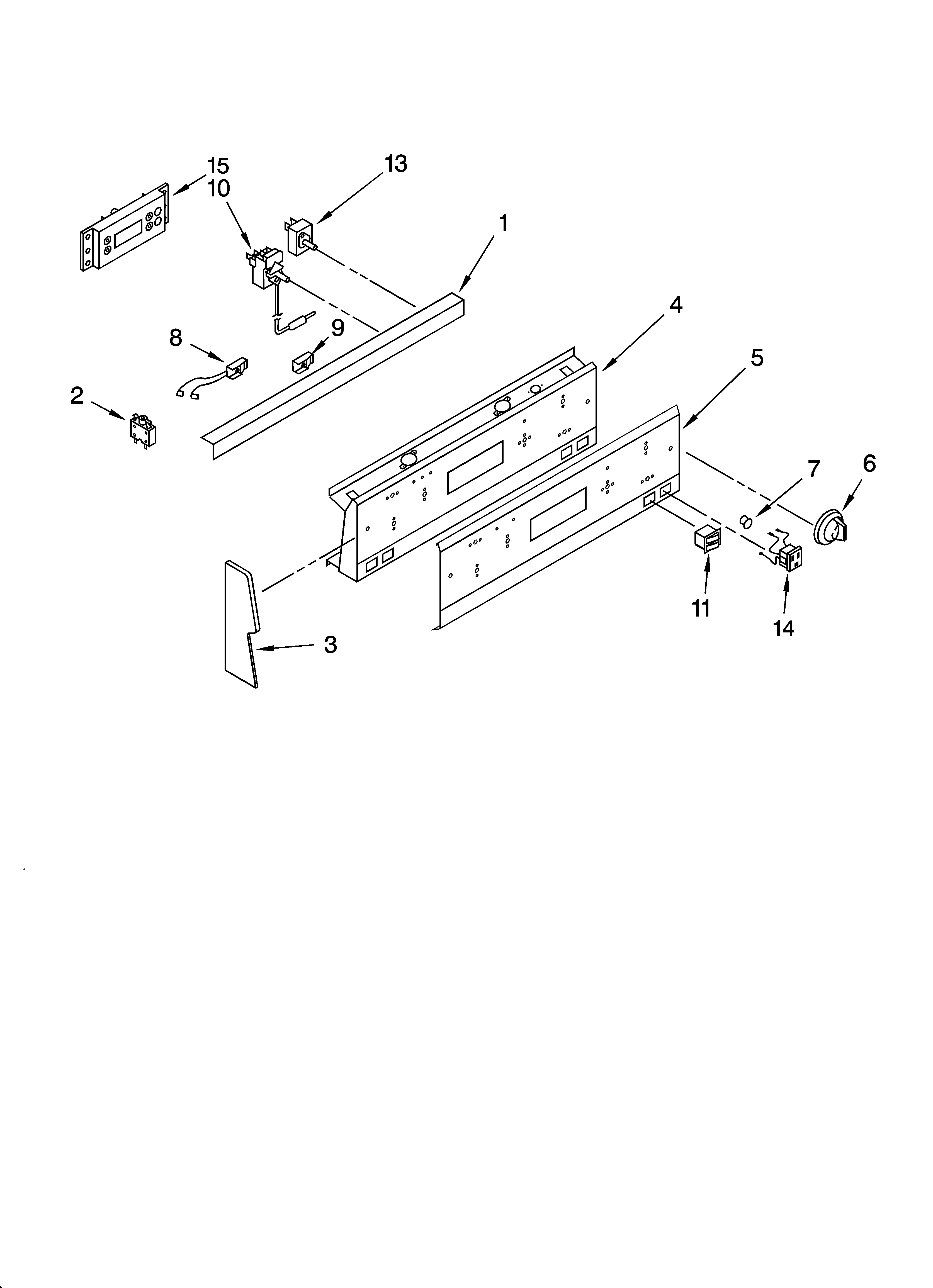 Roper RGE23001 control panel parts diagram