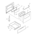 Roper RGE23001 door and drawer parts diagram