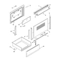 Roper RGE33081 door and drawer parts diagram