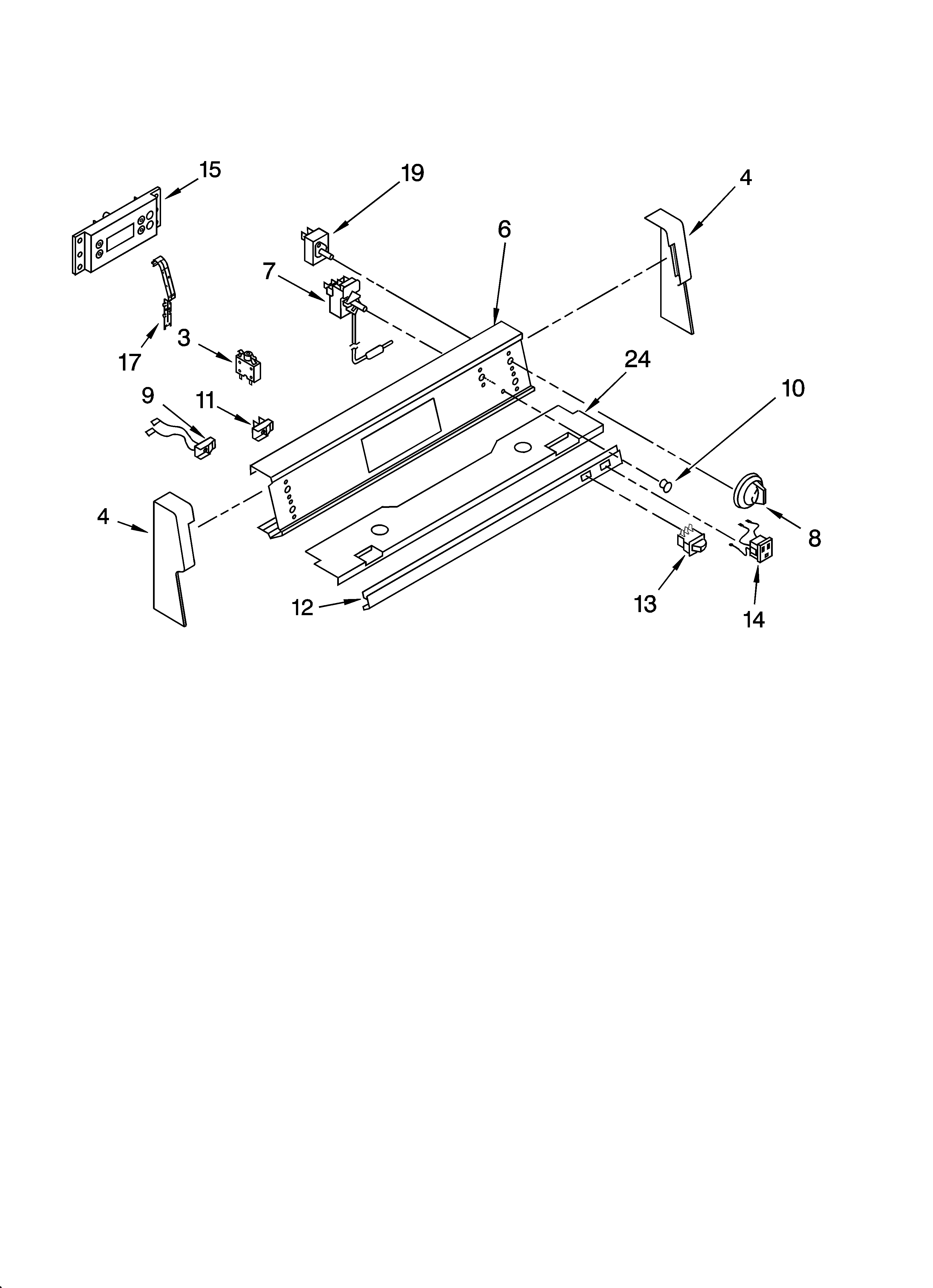 Roper RGE33301 control panel parts diagram