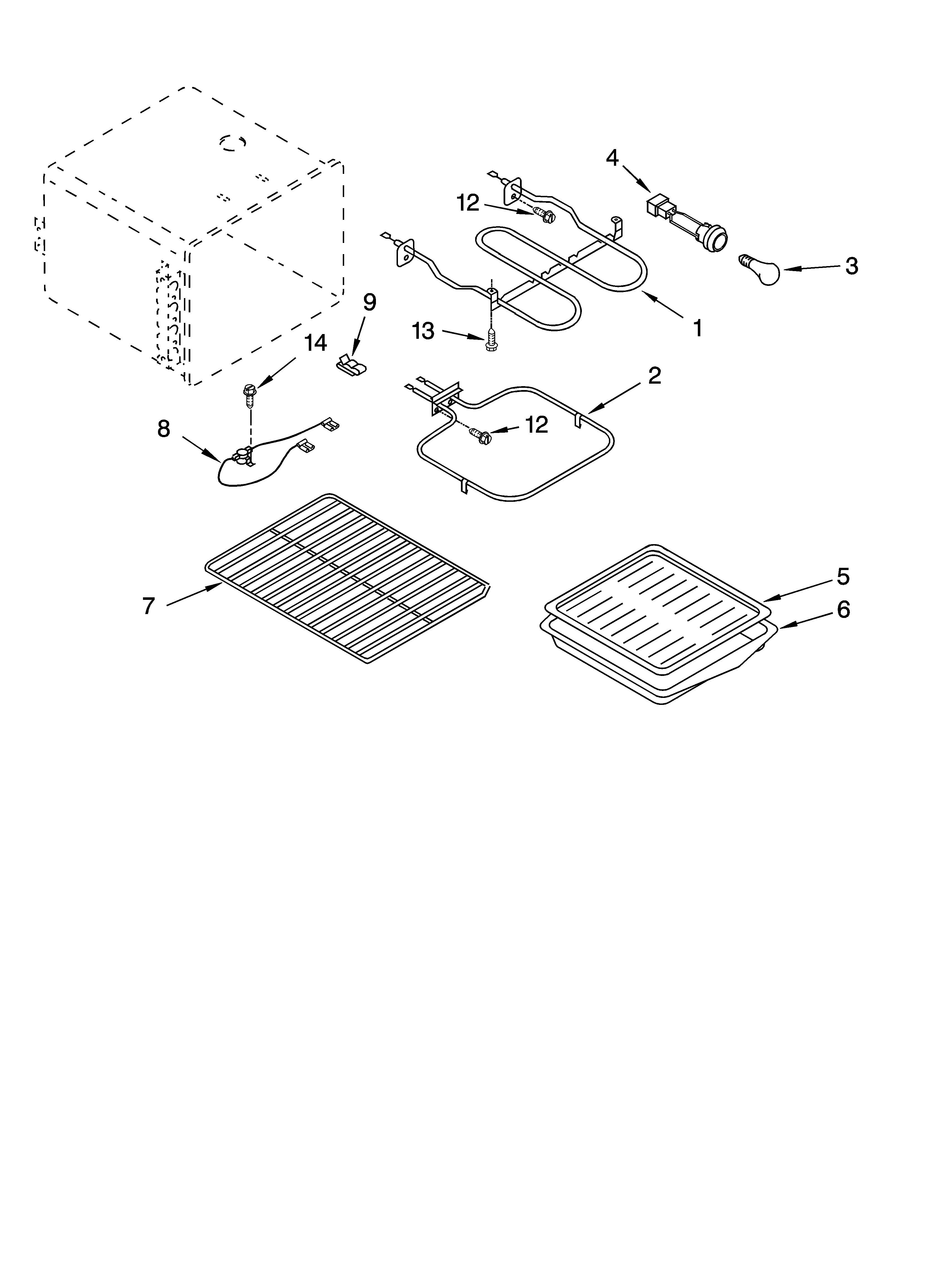 Whirlpool WGE30302 oven parts, miscellaneous parts diagram