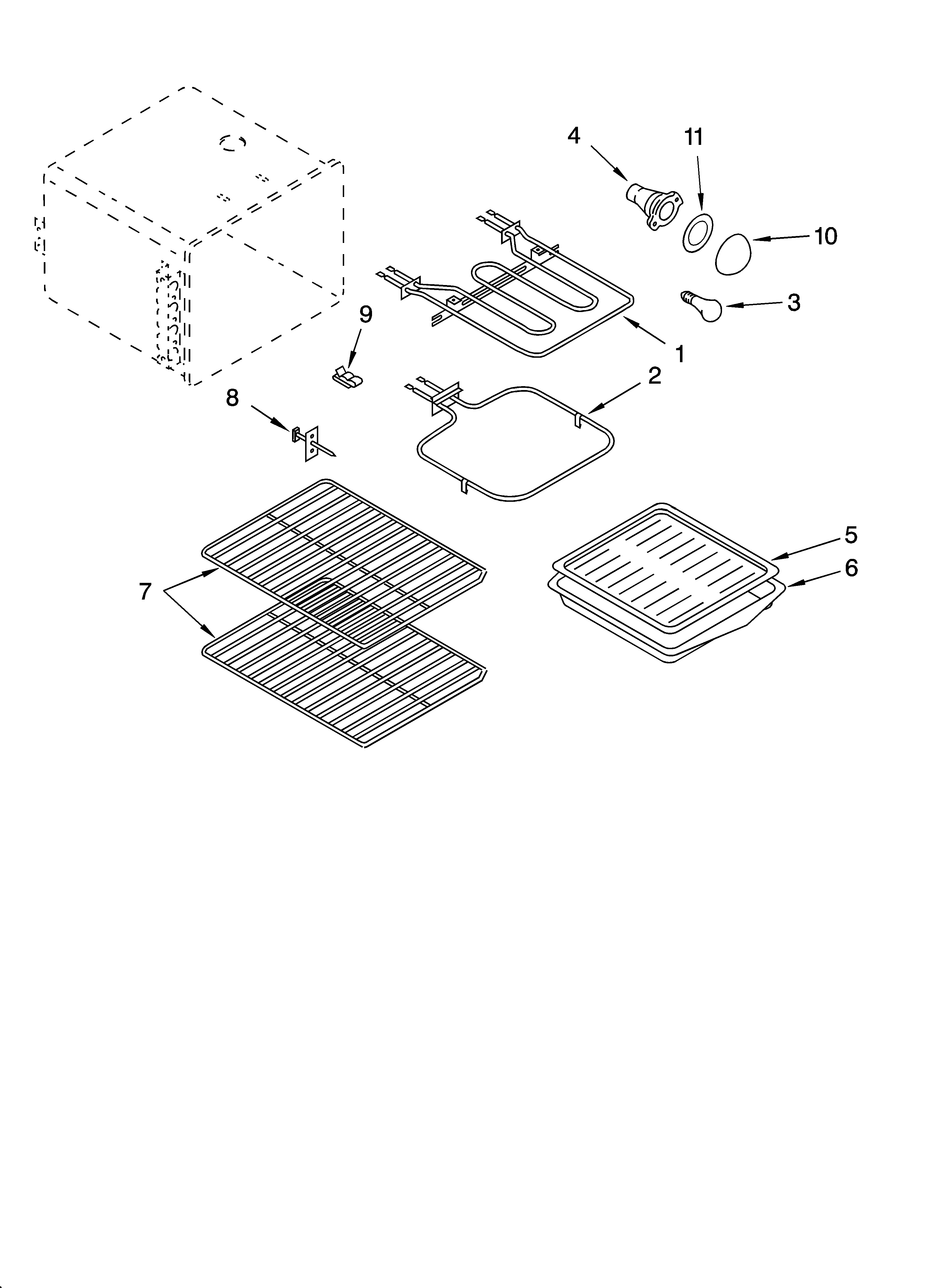 Whirlpool WGP32801 oven parts, miscellaneous parts diagram