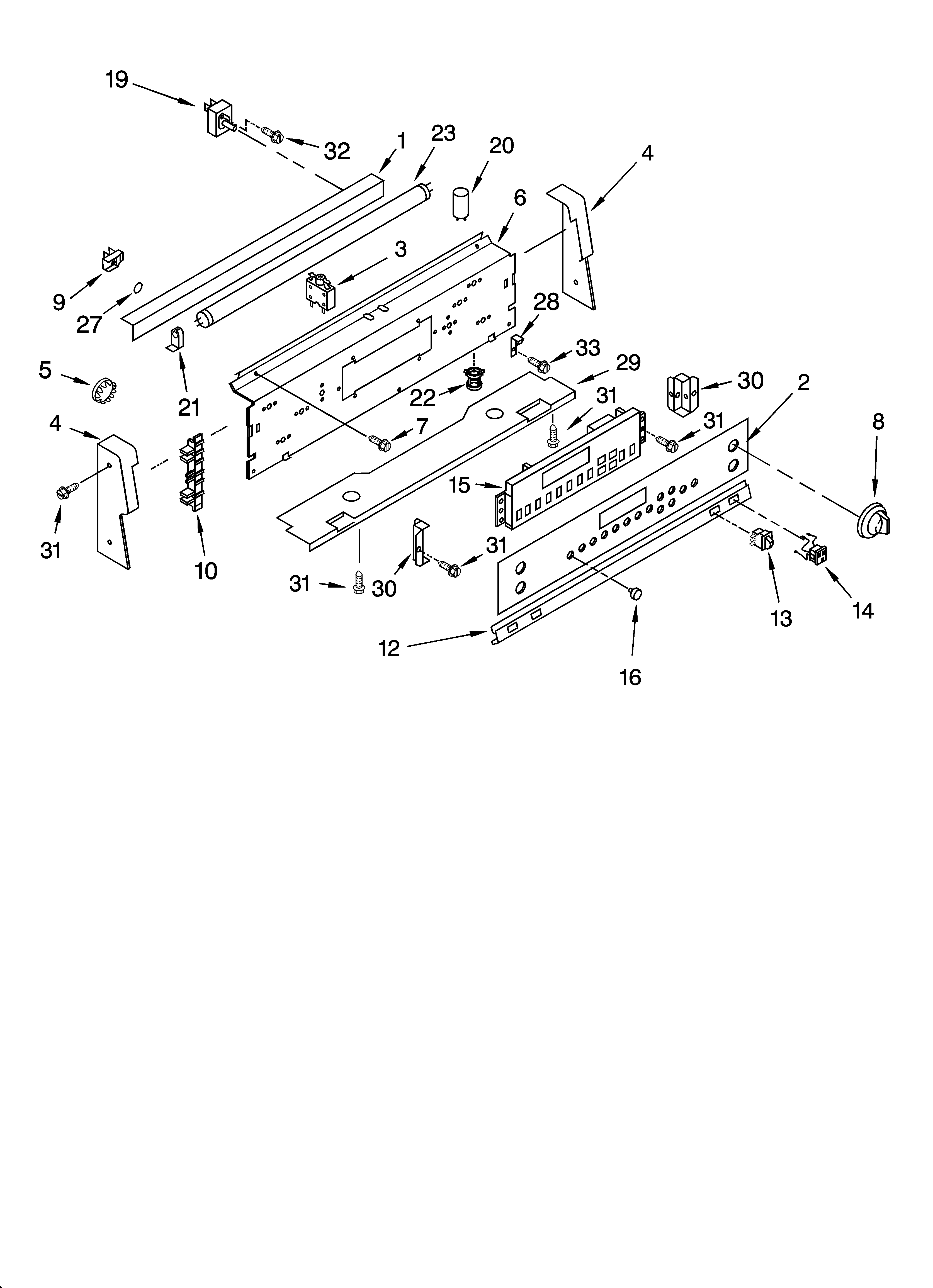 Whirlpool WGP34804 control panel parts diagram