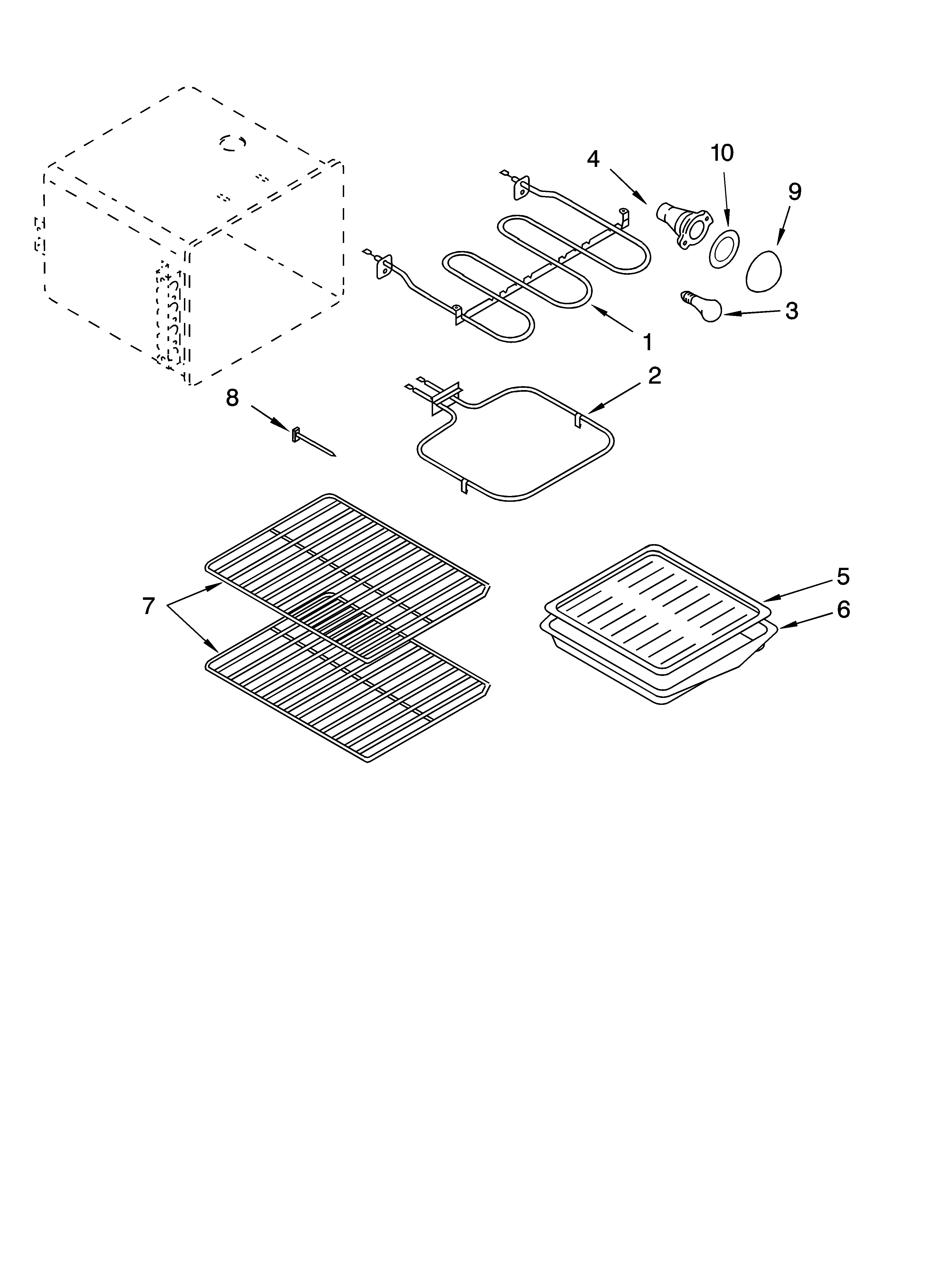Whirlpool WGP34904 oven parts, miscellaneous parts diagram