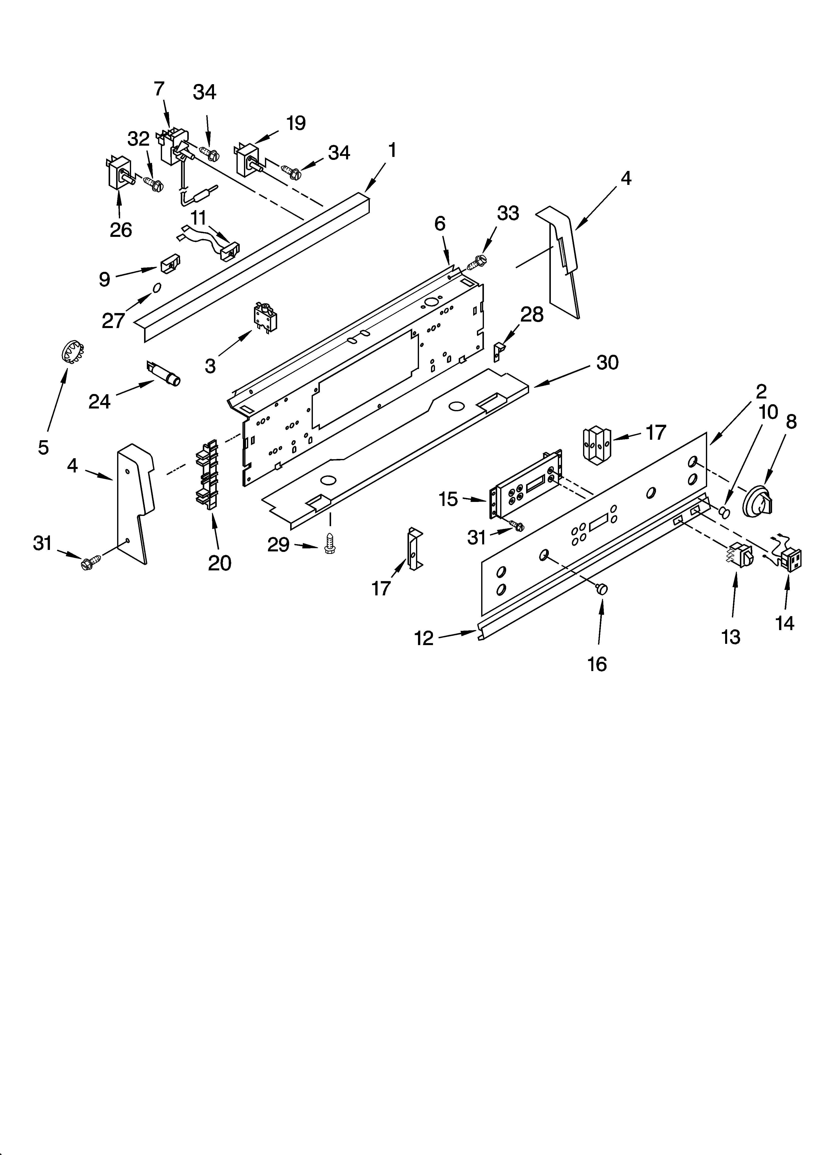 Whirlpool WHP83812 control panel parts diagram