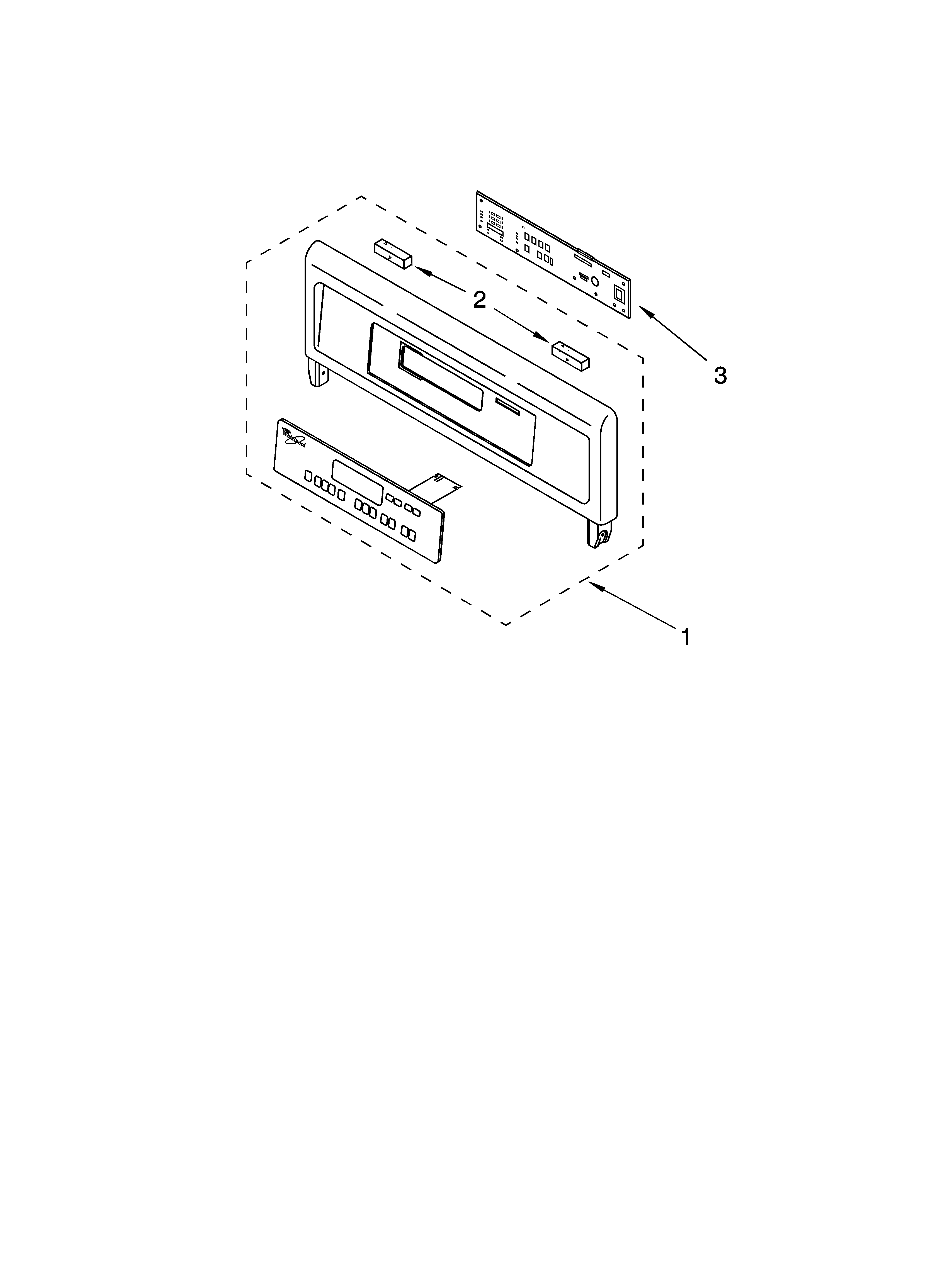 Whirlpool YGBD307PDQ6 control panel parts diagram