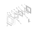 Whirlpool YGBD307PDB7 oven door parts diagram