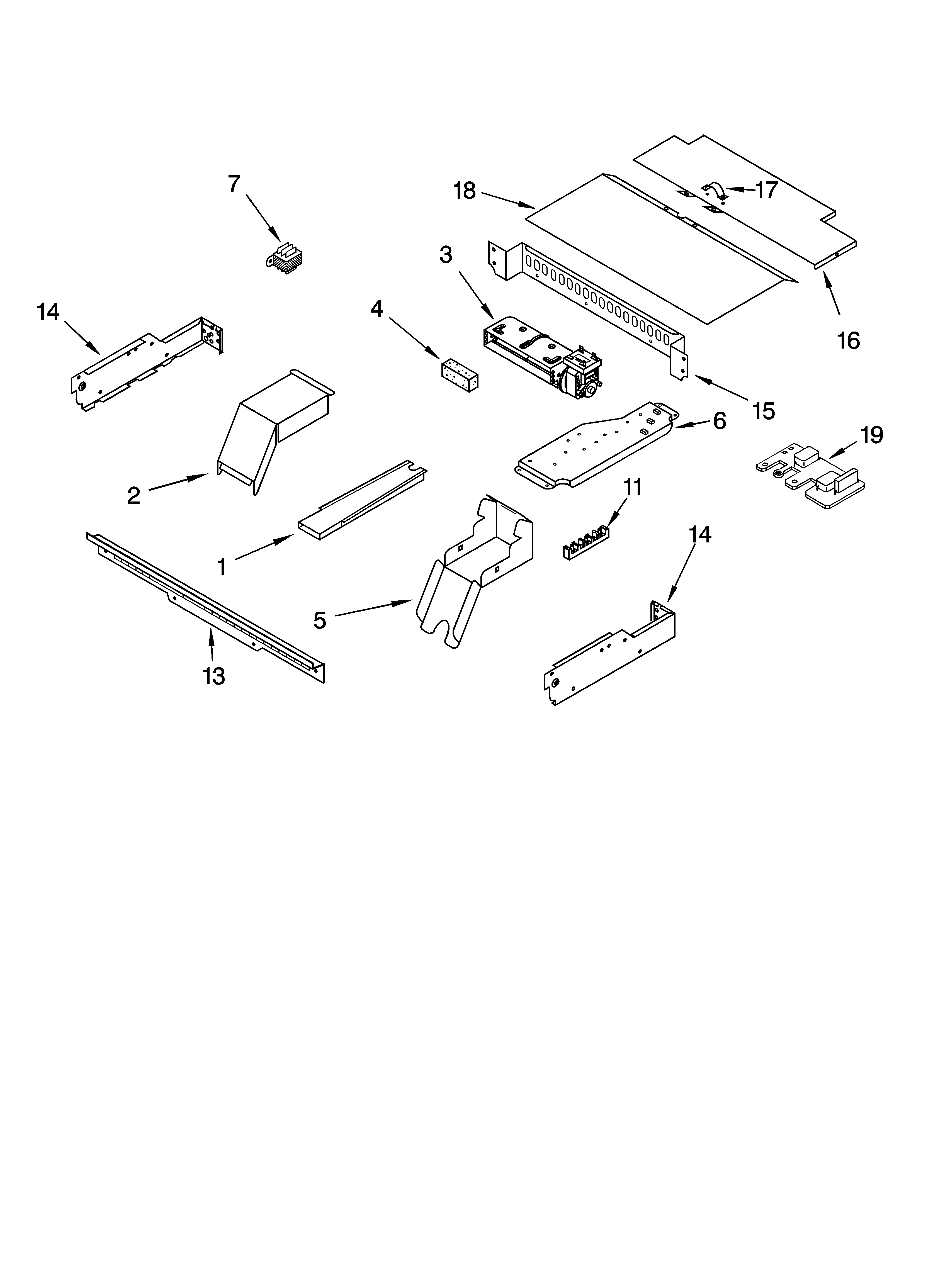 Whirlpool YGBD307PDB7 top venting parts, optional parts diagram
