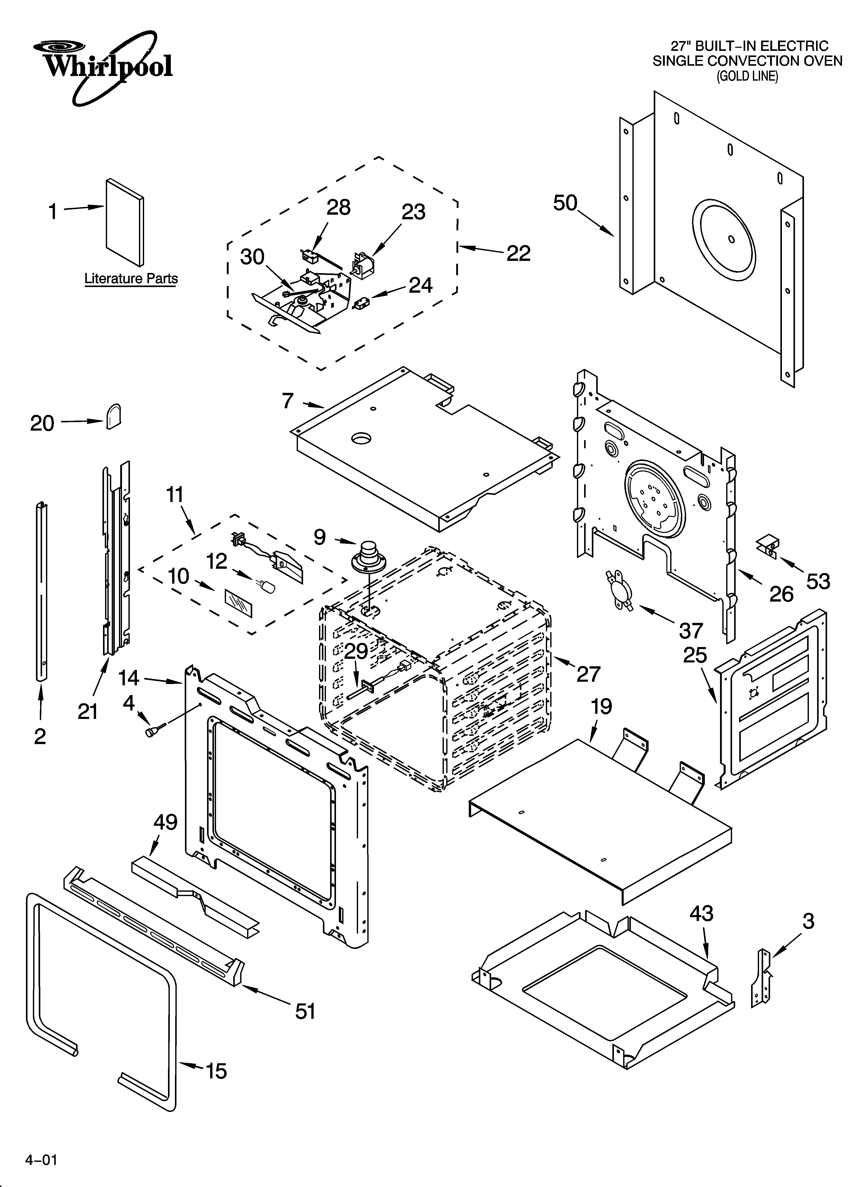 Whirlpool YGBS277PDQ6 oven parts diagram