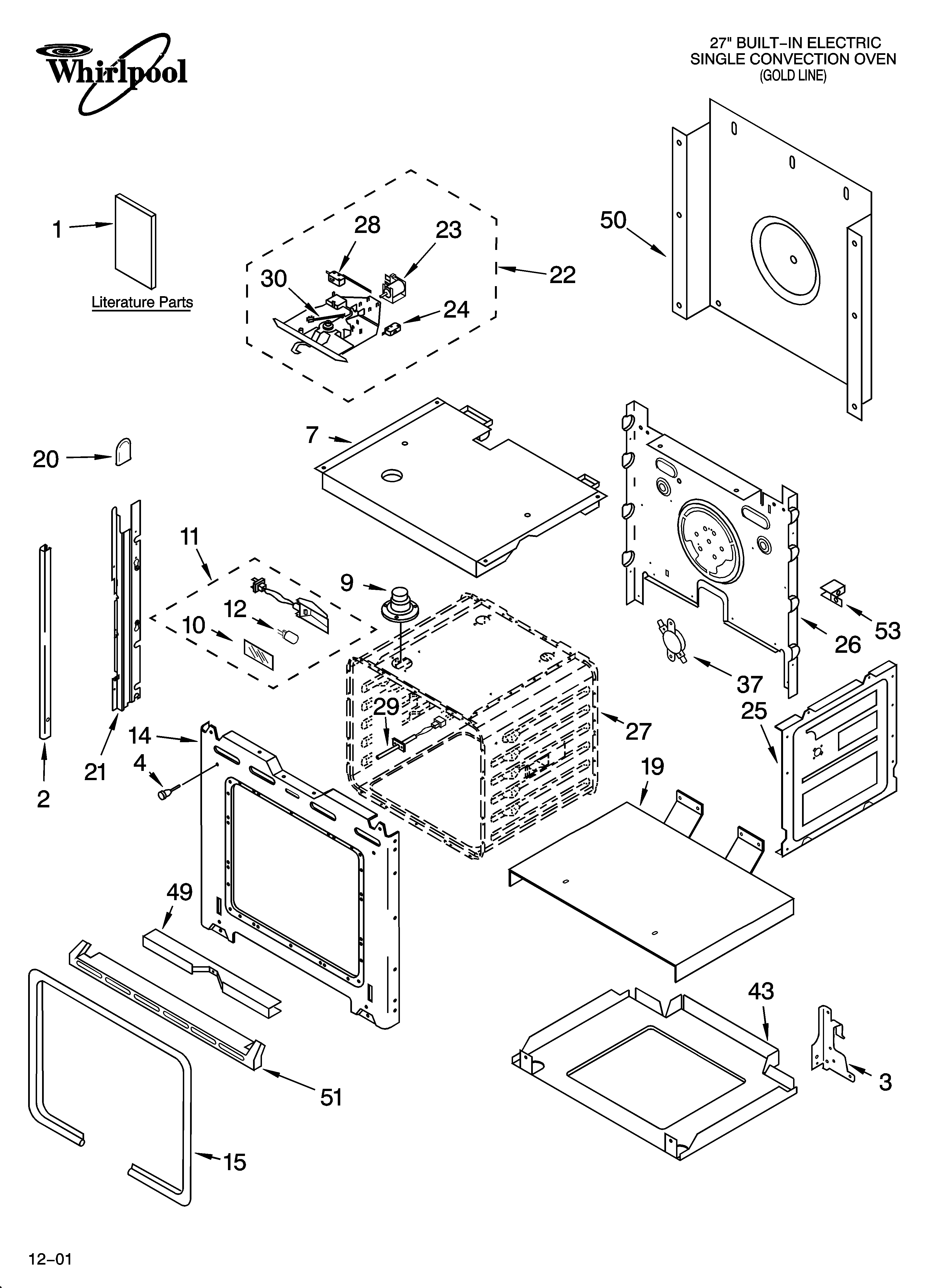 Whirlpool YGBS277PDB8 oven parts diagram