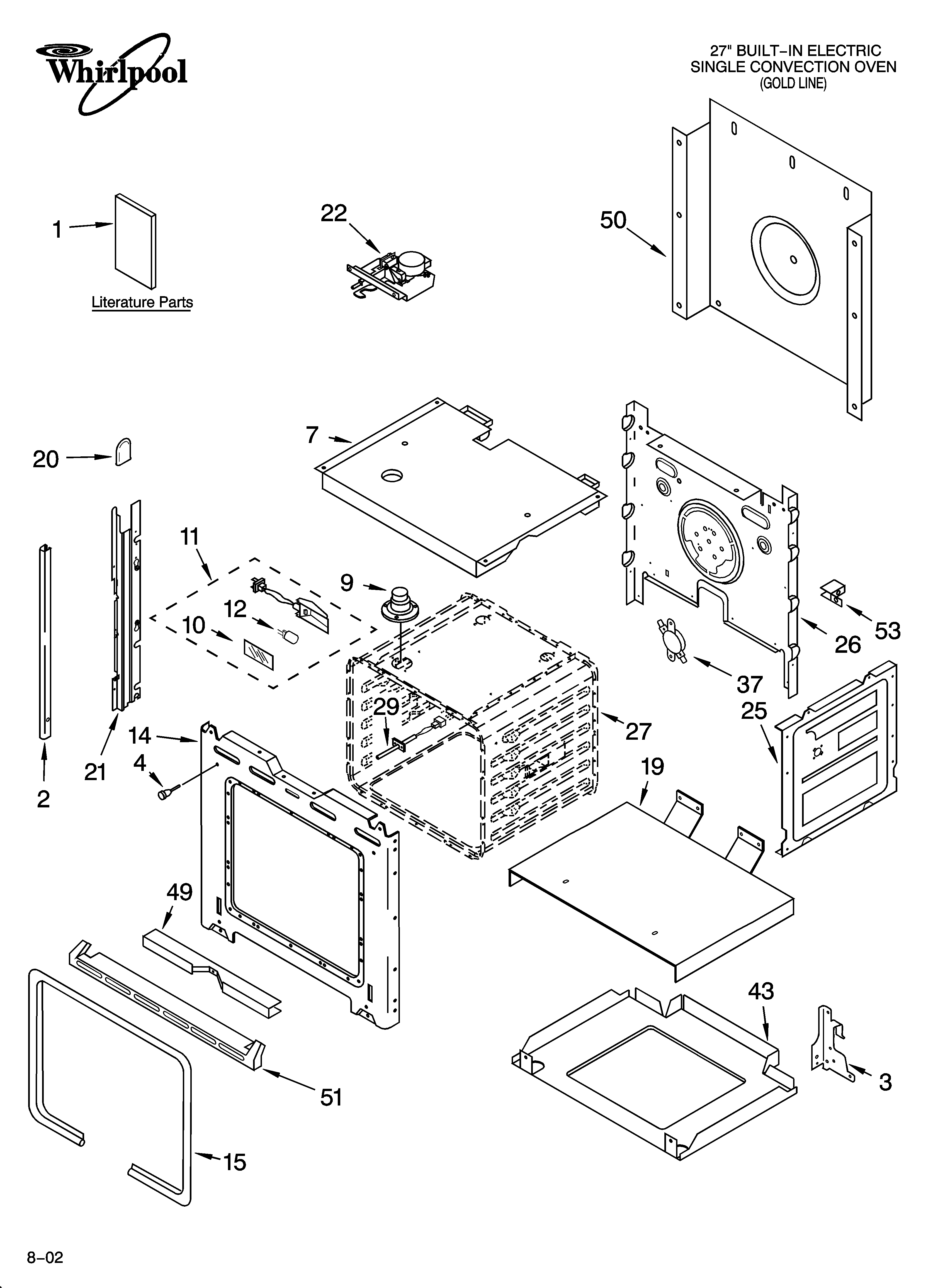 Whirlpool YGBS277PDB9 oven parts diagram