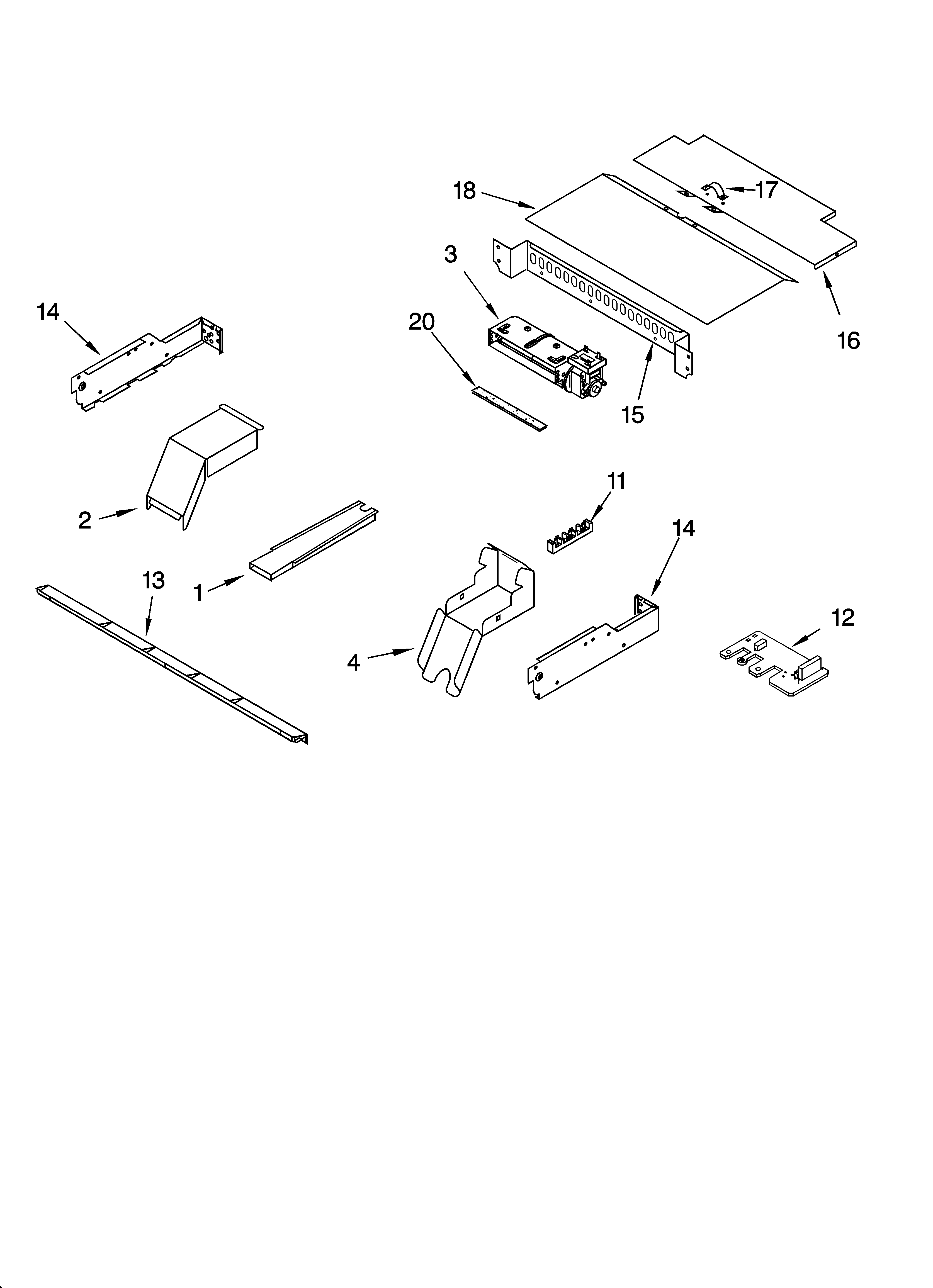 Whirlpool YGBS277PDB9 top venting parts, optional parts diagram