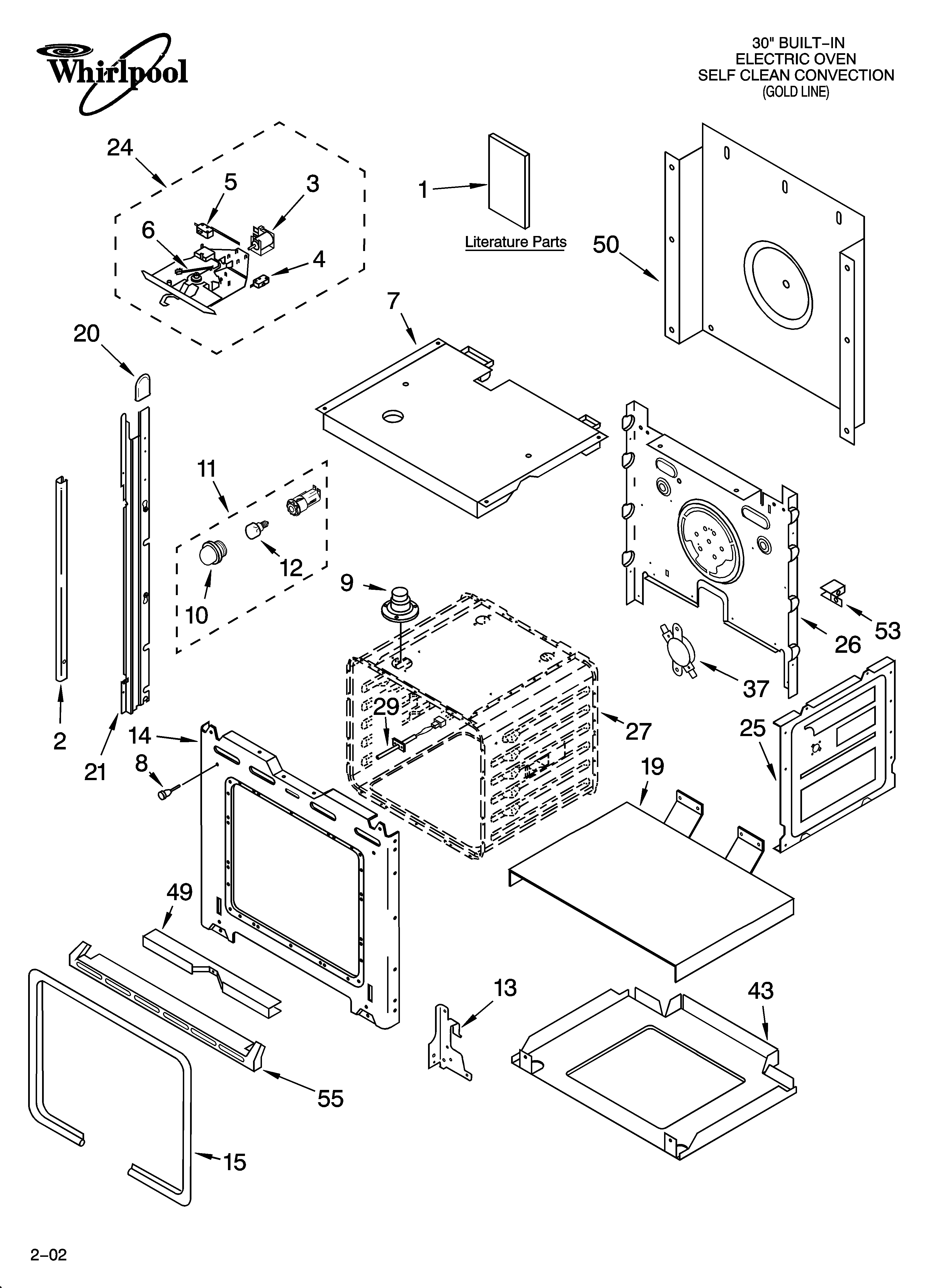 Whirlpool YGBS307PDQ8 oven parts diagram