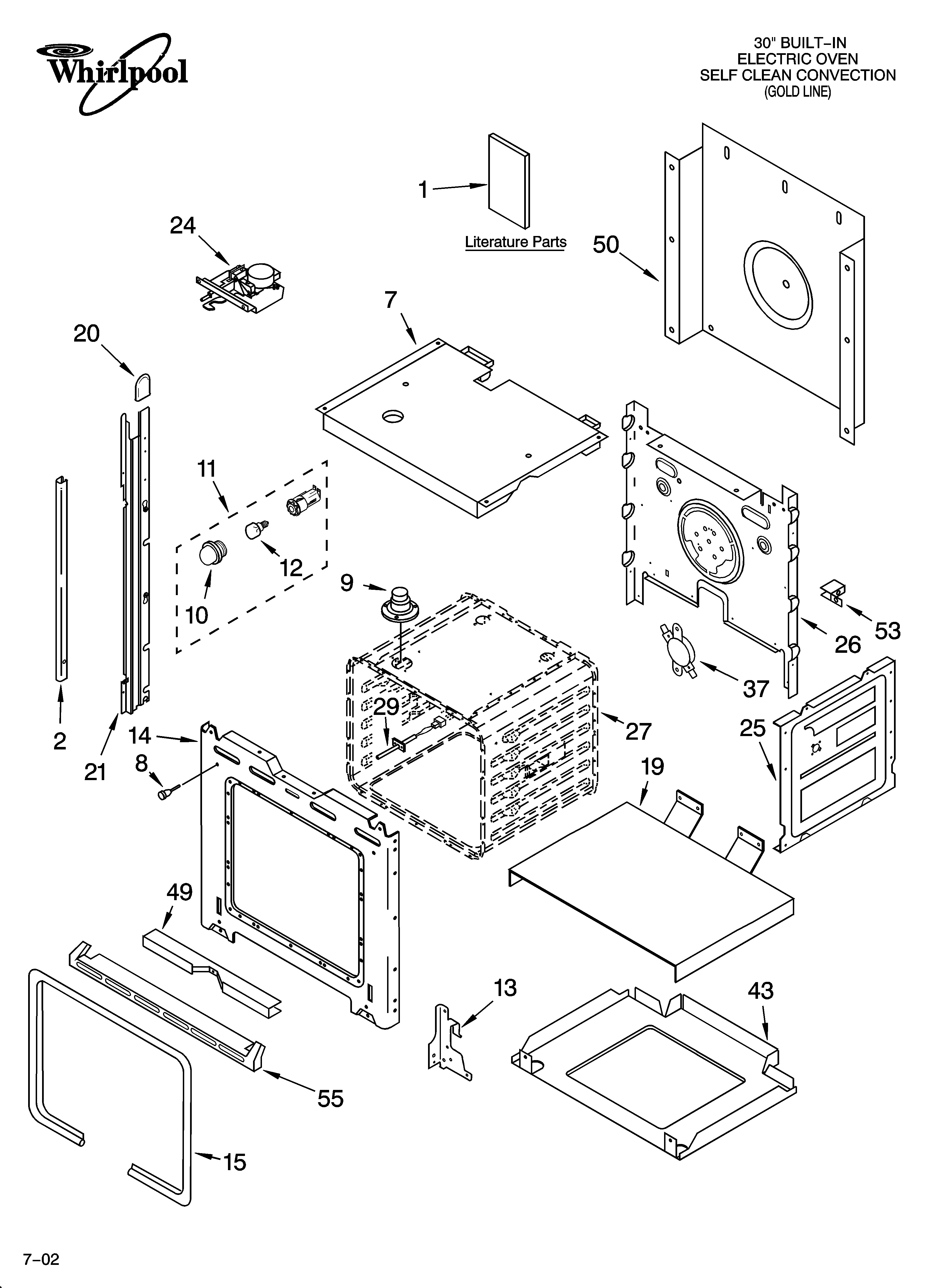 Whirlpool YGBS307PDQ9 oven parts diagram