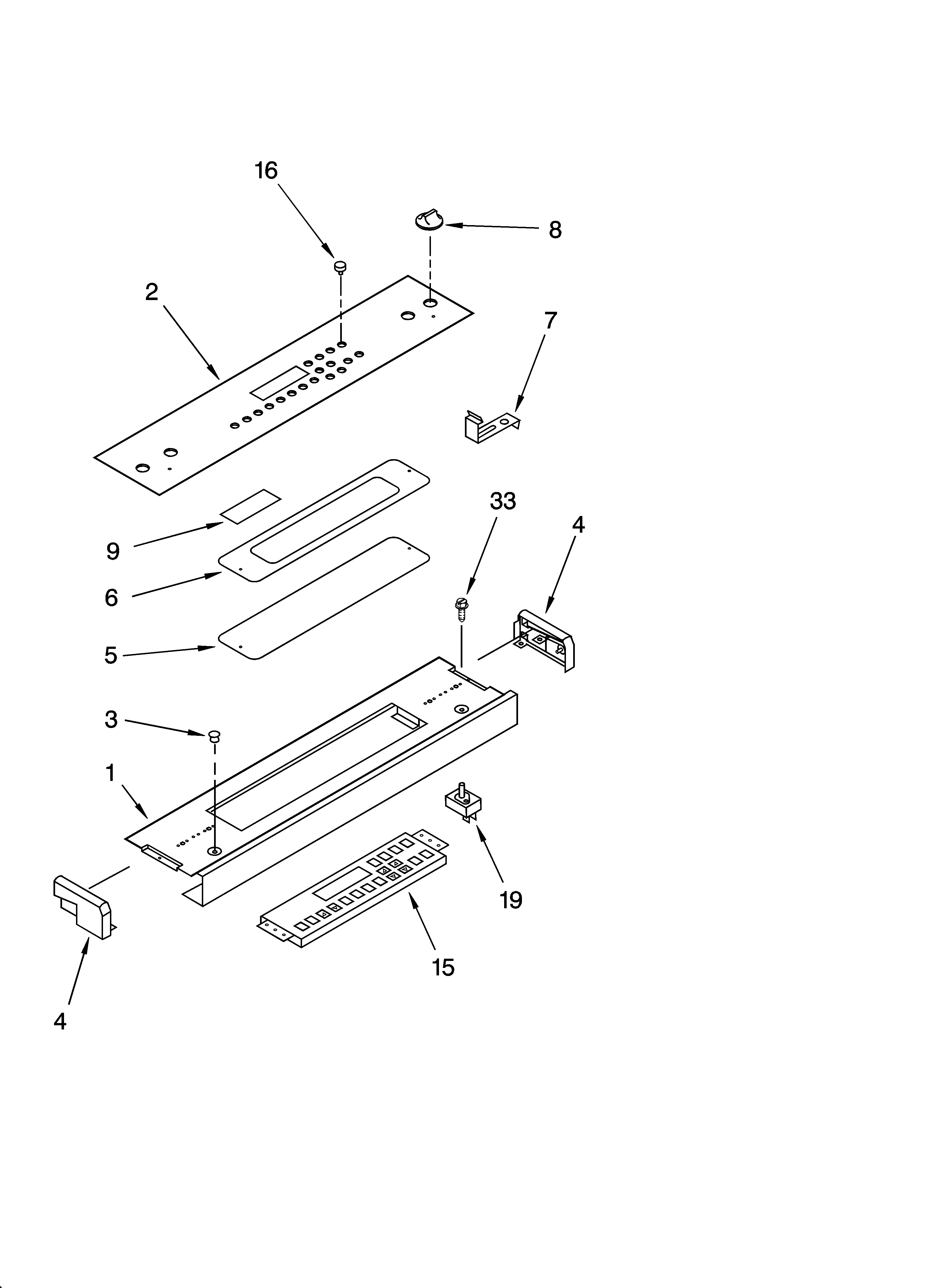 Whirlpool YGY395LXGQ2 control panel parts diagram