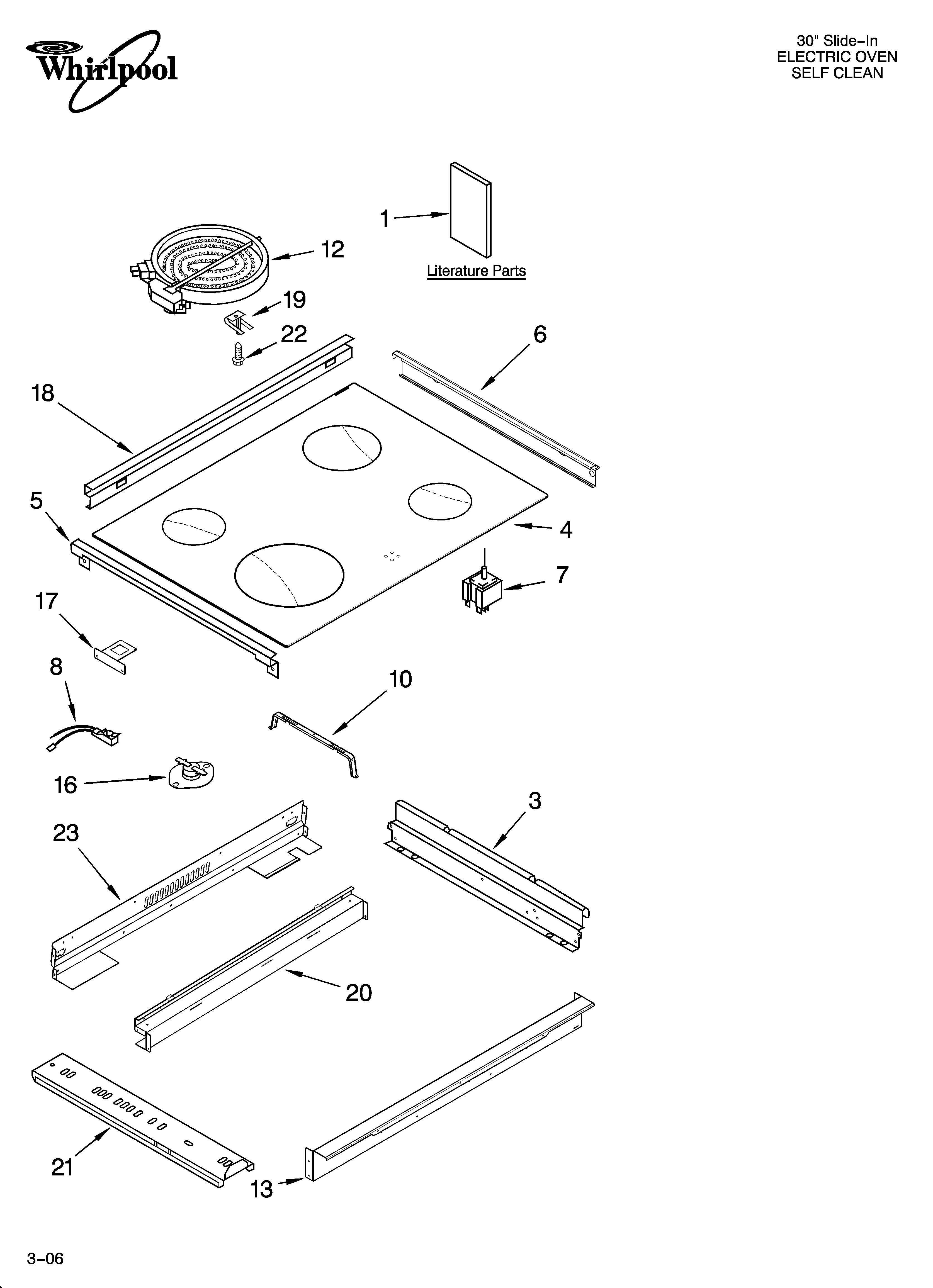Whirlpool YGY396LXPB00 cooktop parts diagram