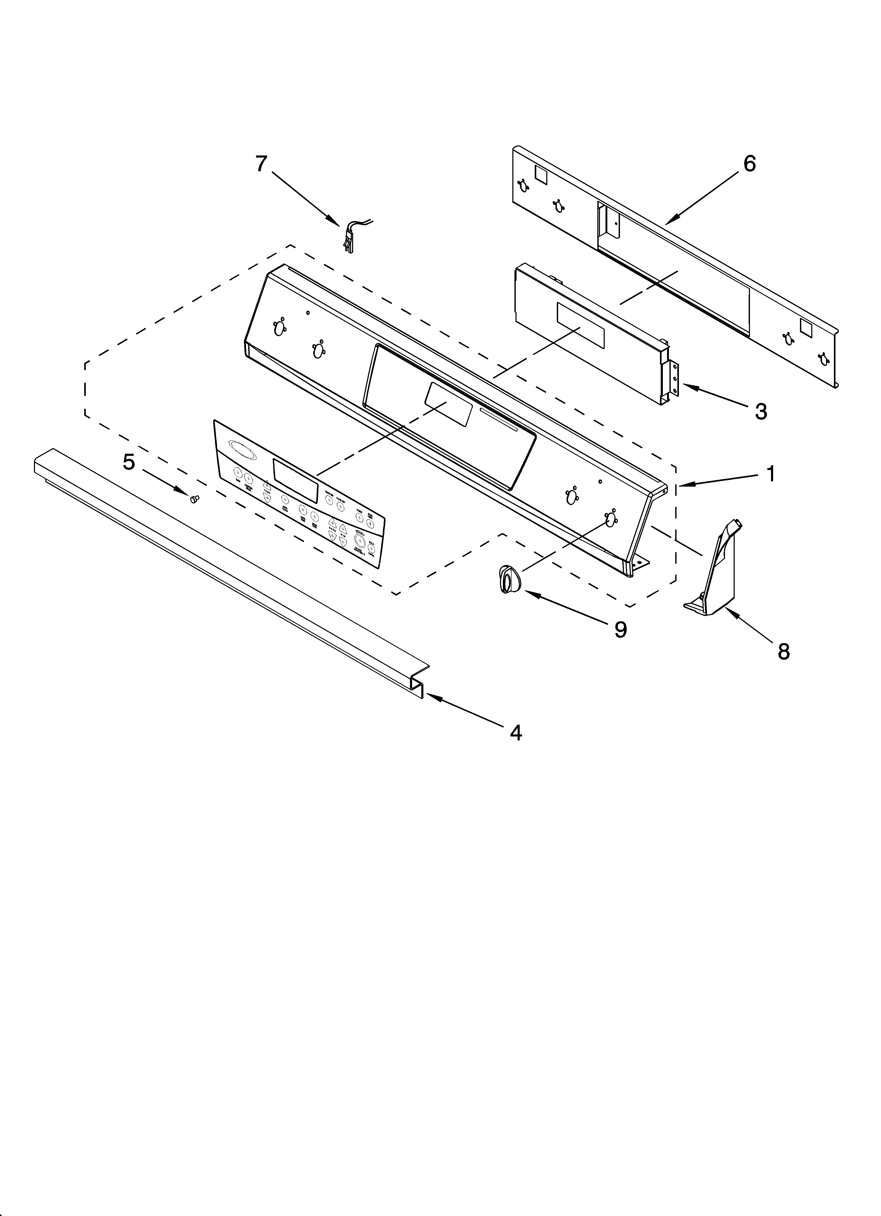 Whirlpool YGY396LXPB00 control panel parts diagram