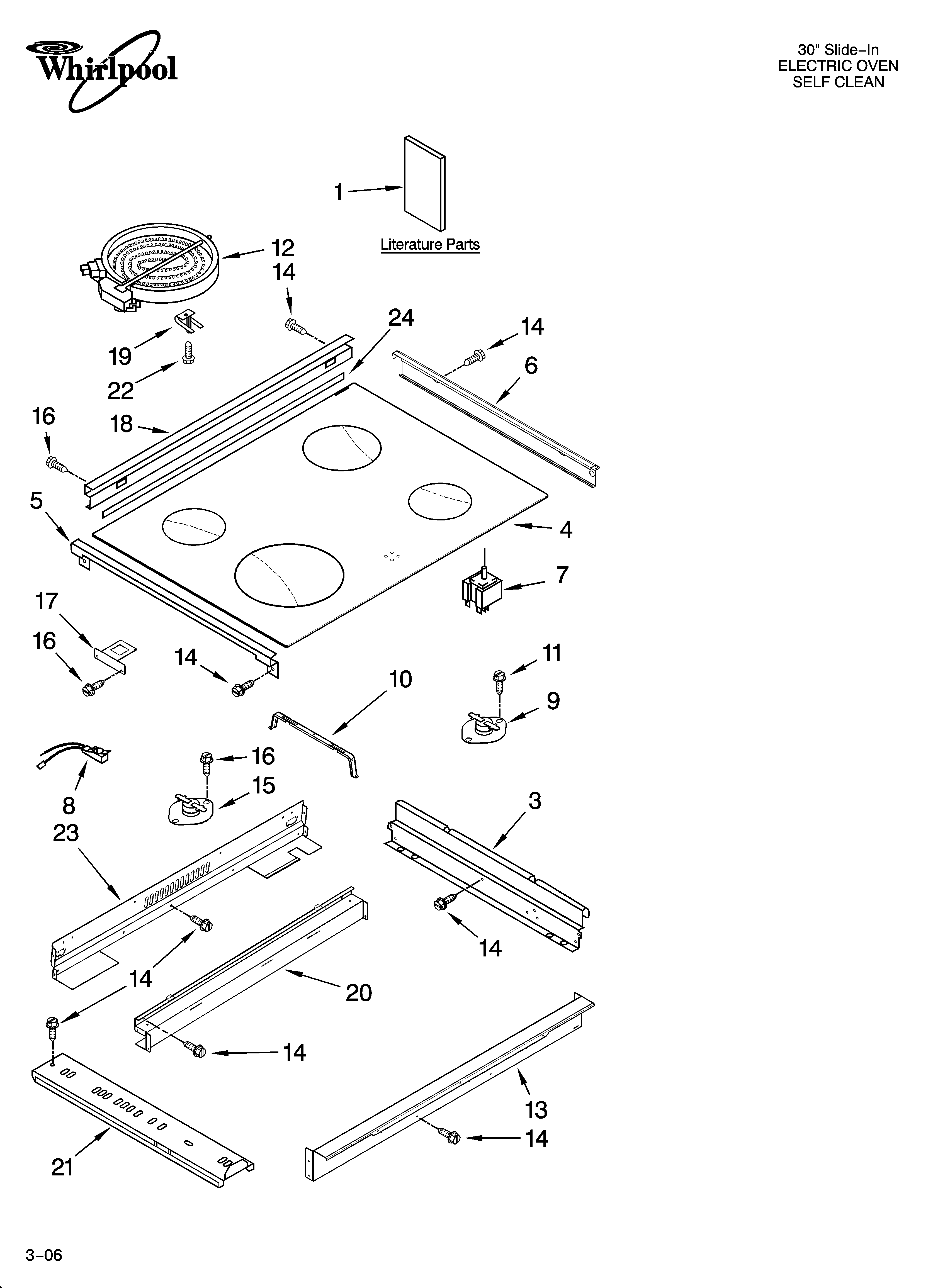 Whirlpool YGY396LXPS01 cooktop parts diagram