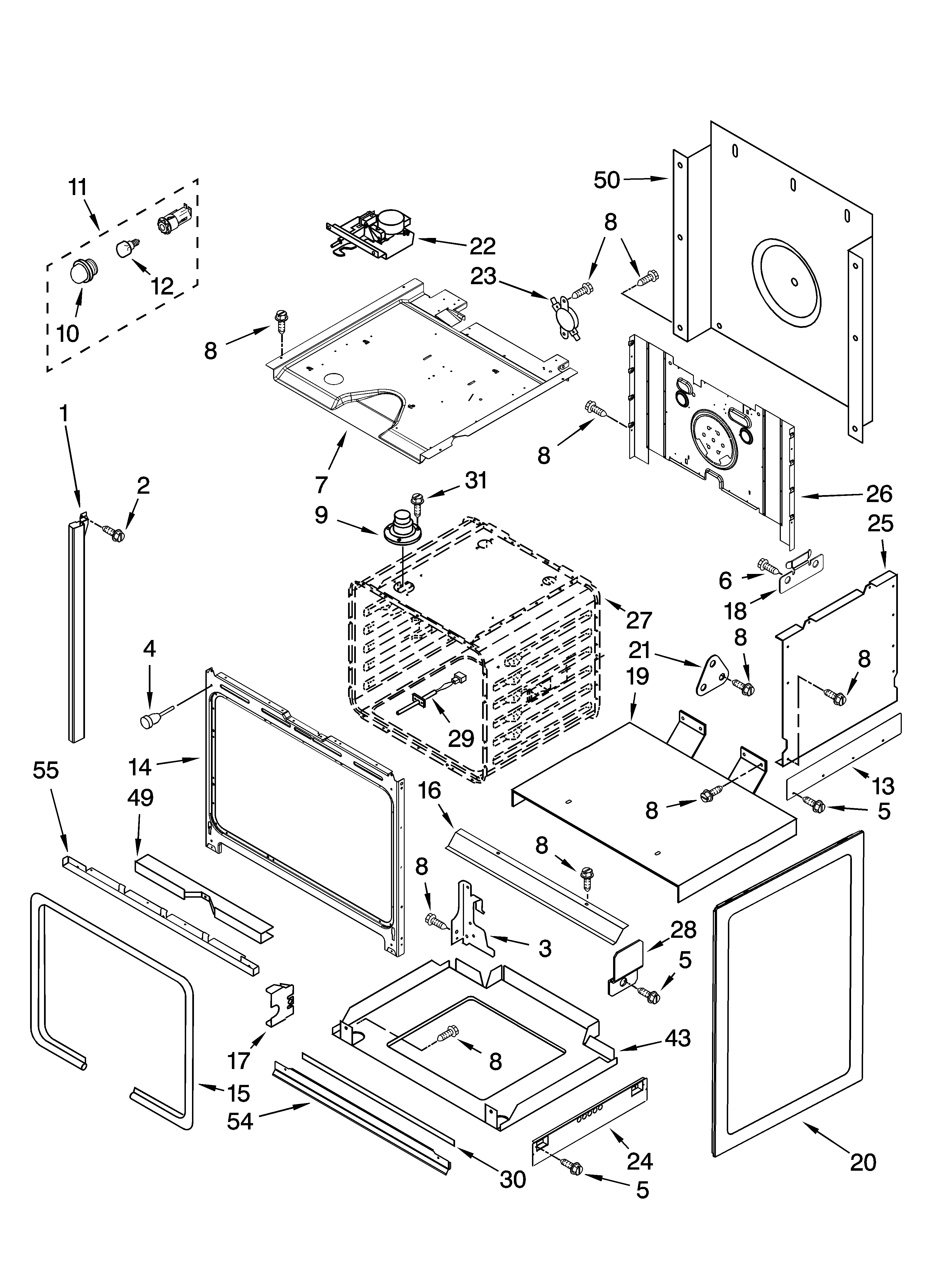 Whirlpool YGY396LXPB02 oven parts diagram
